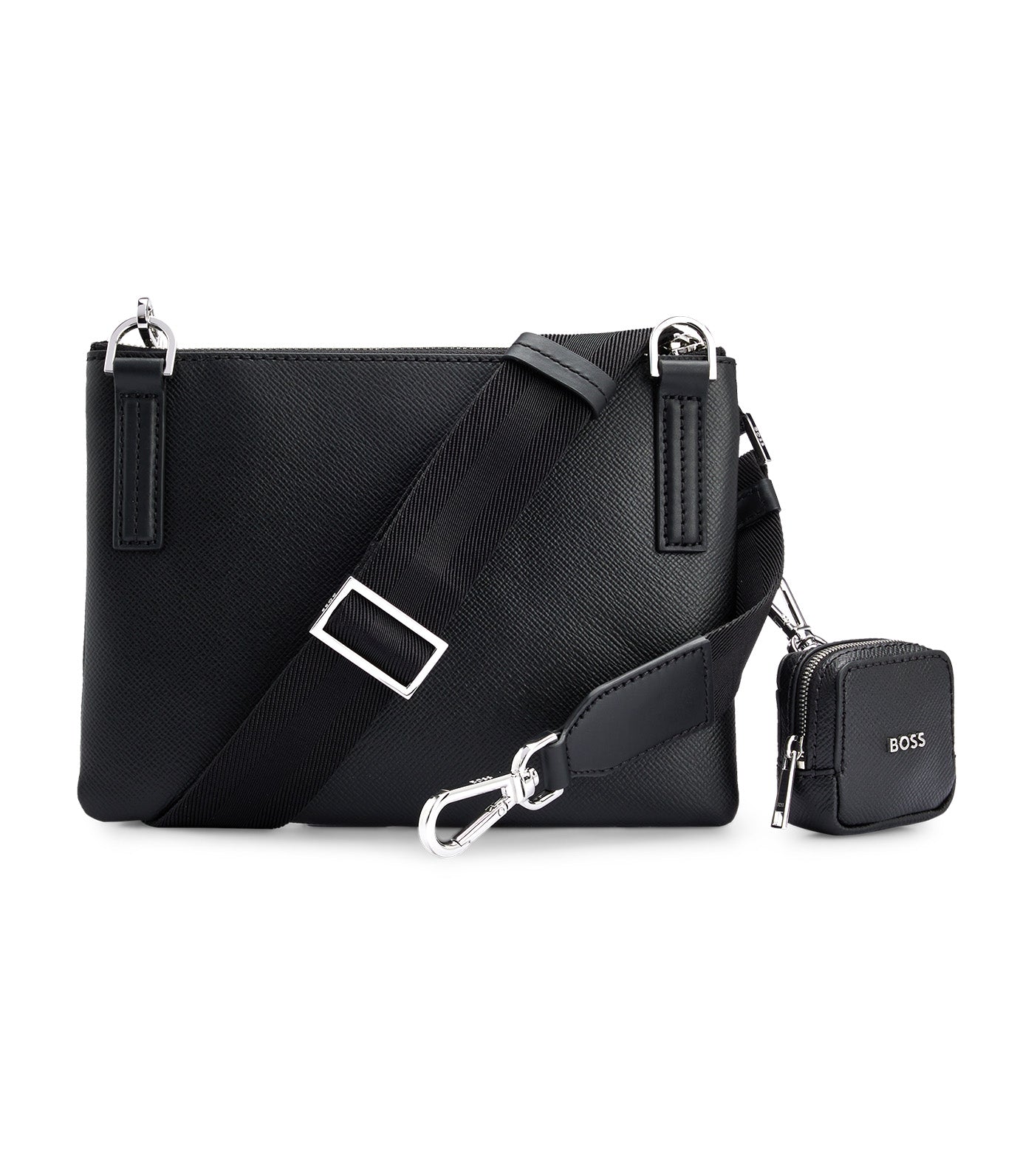 Leather Envelope Bag with Detachable Zipped Pouch