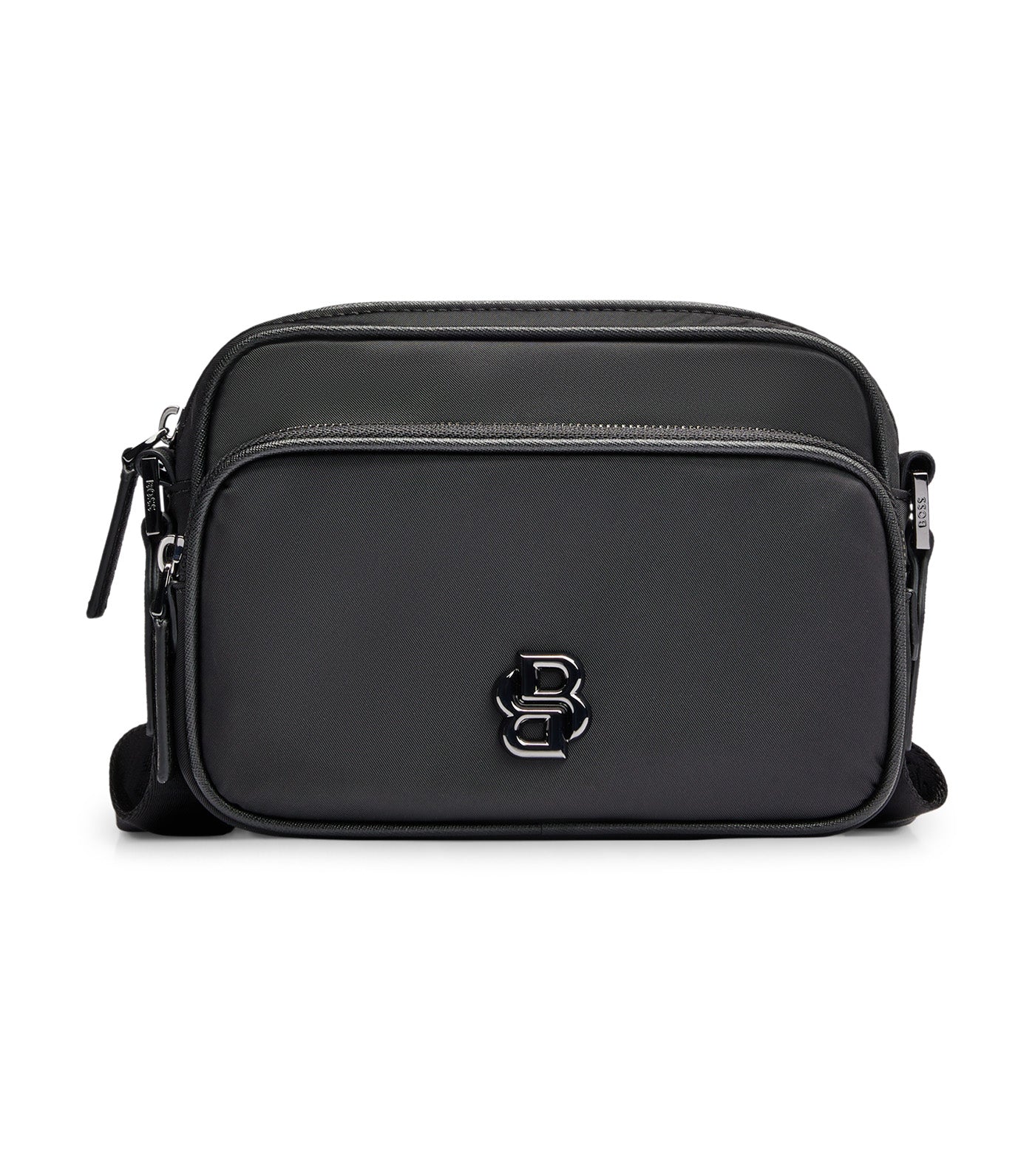 Twill Crossbody Bag with Double B Monogram Black