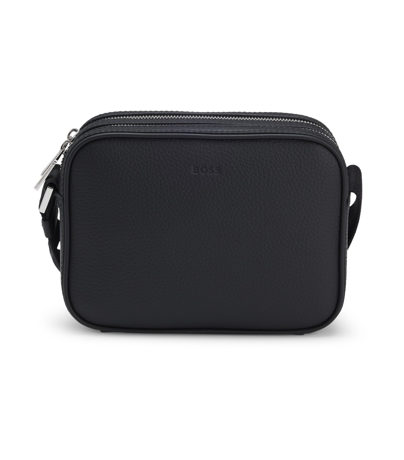 Crossbody Bag with Embossed Logo Black