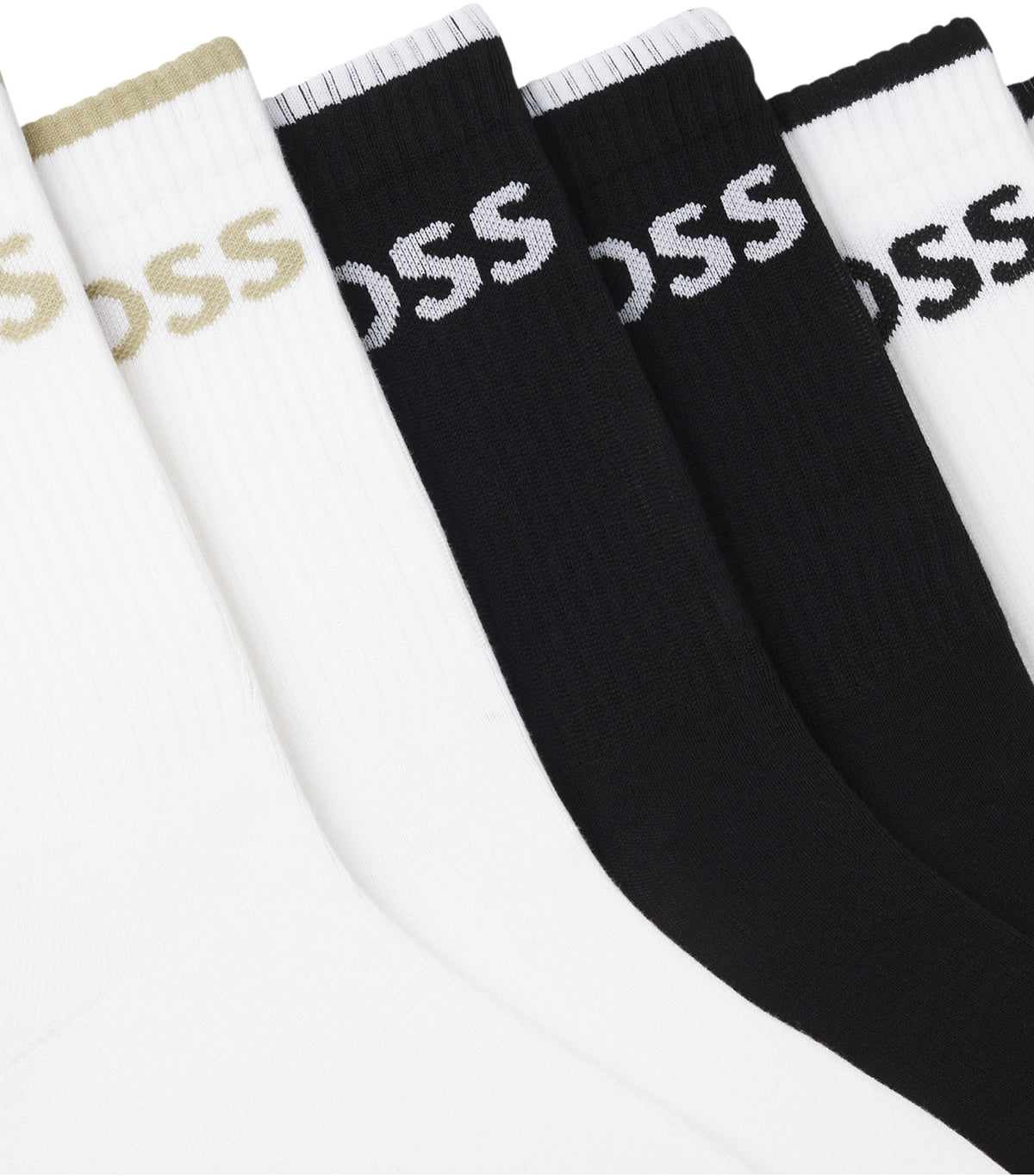 Six-Pack of Ribbed Short Socks in a Cotton Blend Multicolor