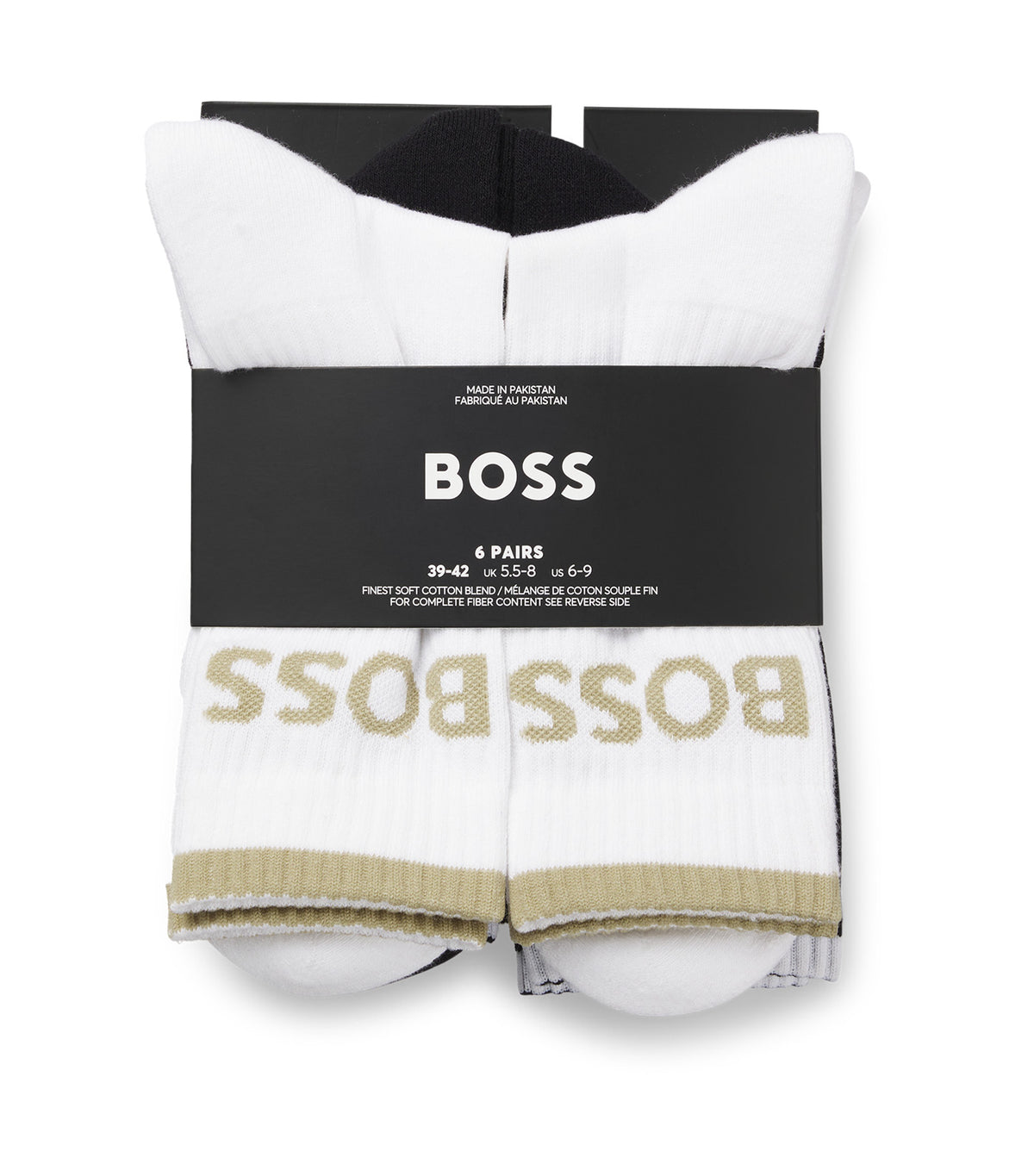 Six-Pack of Ribbed Short Socks in a Cotton Blend Multicolor