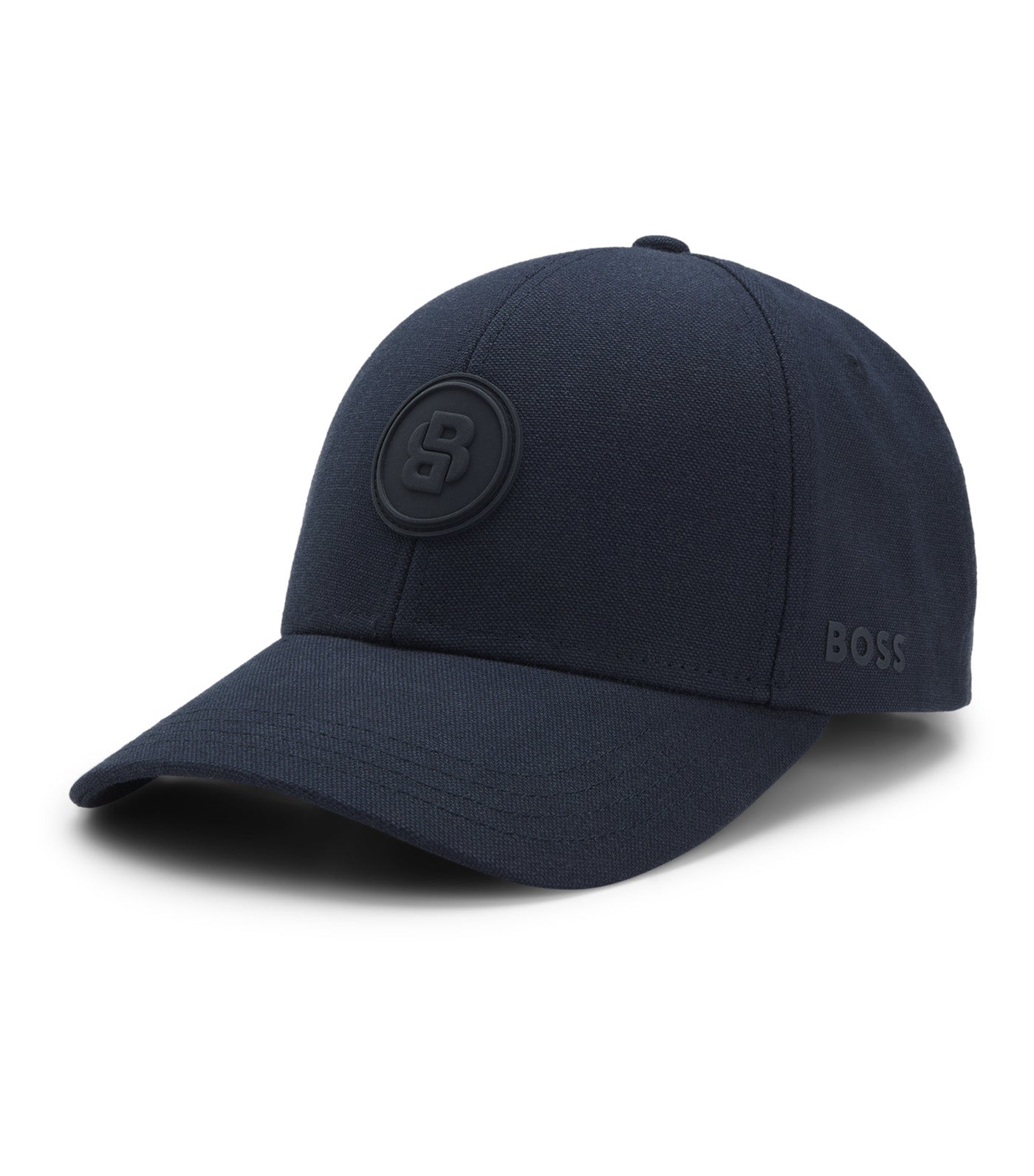 Cotton-Canvas Cap with Double B Monogram Badge Blue
