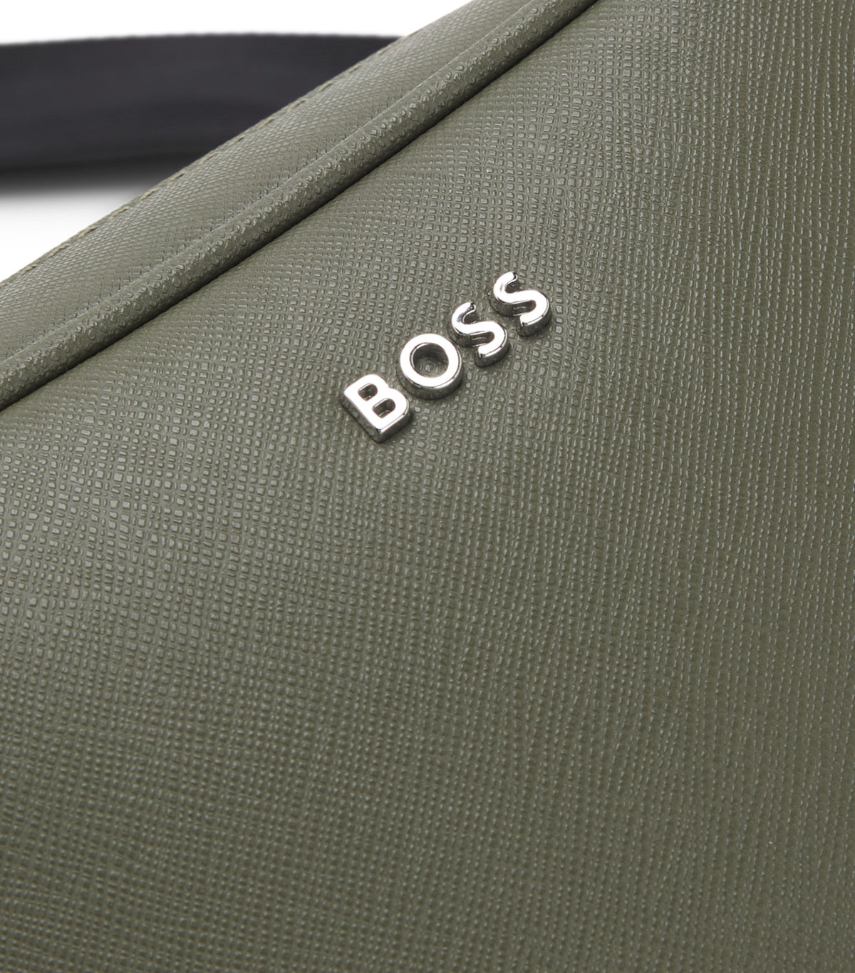 Reporter Bag with Silver-Tone Logo Lettering Green