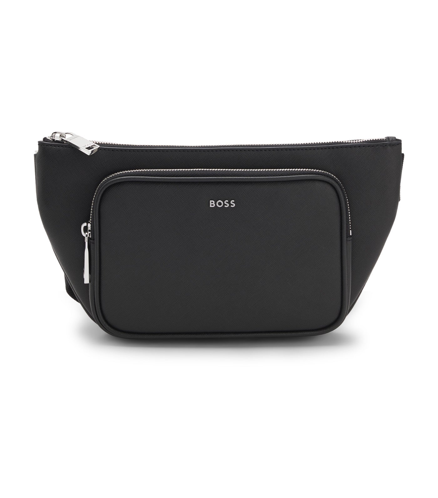 Slimline Belt Bag with Logo Lettering Black