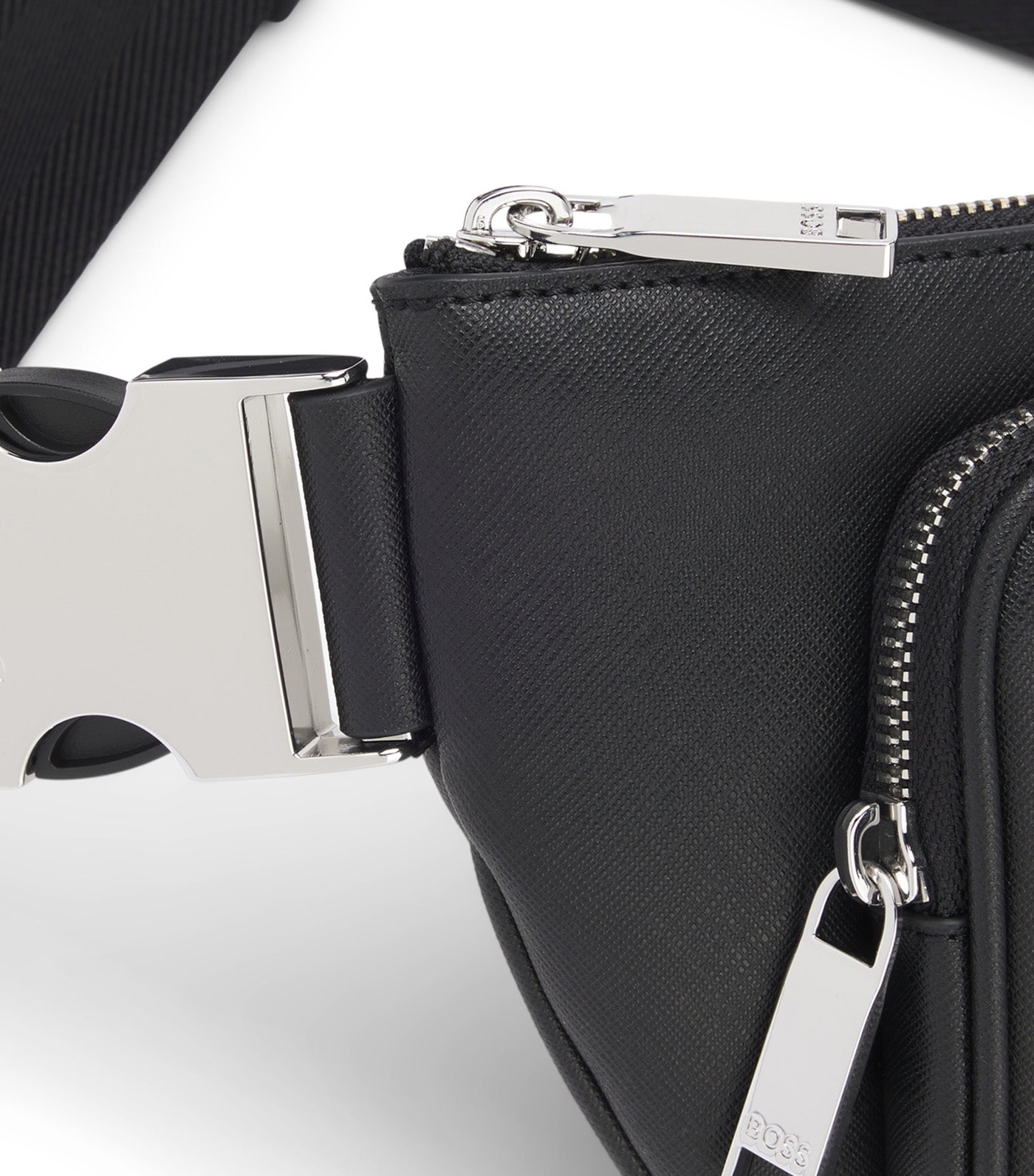 Slimline Belt Bag with Logo Lettering Black