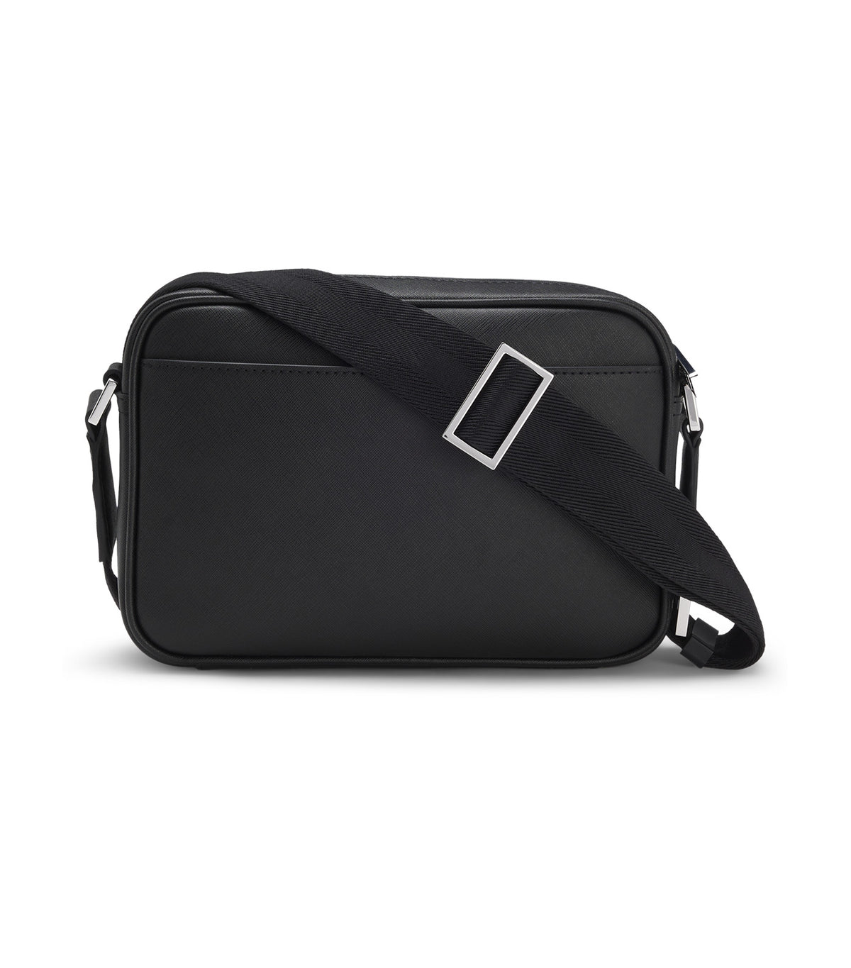Crossbody Bag with Silver-Tone Logo Lettering Black