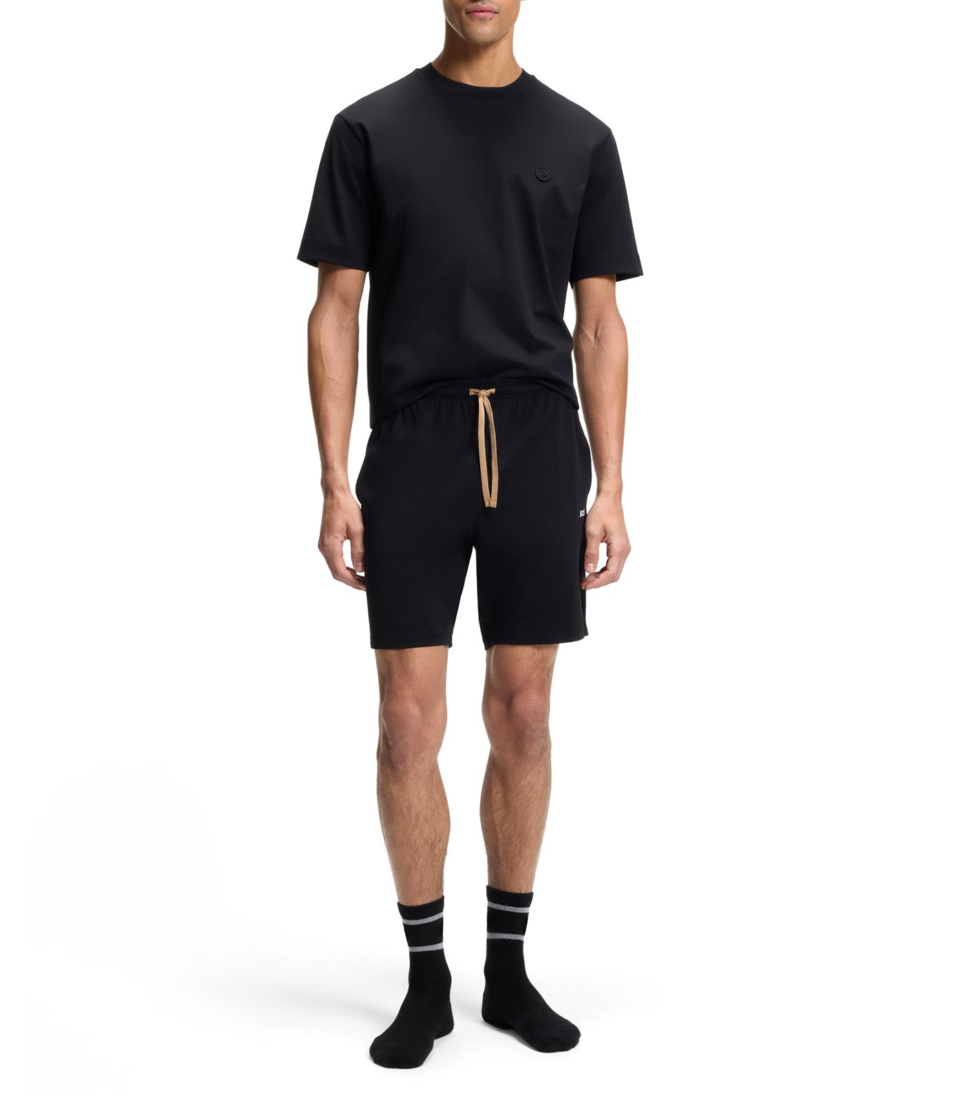 Stretch-Cotton Shorts with Embroidered Logo