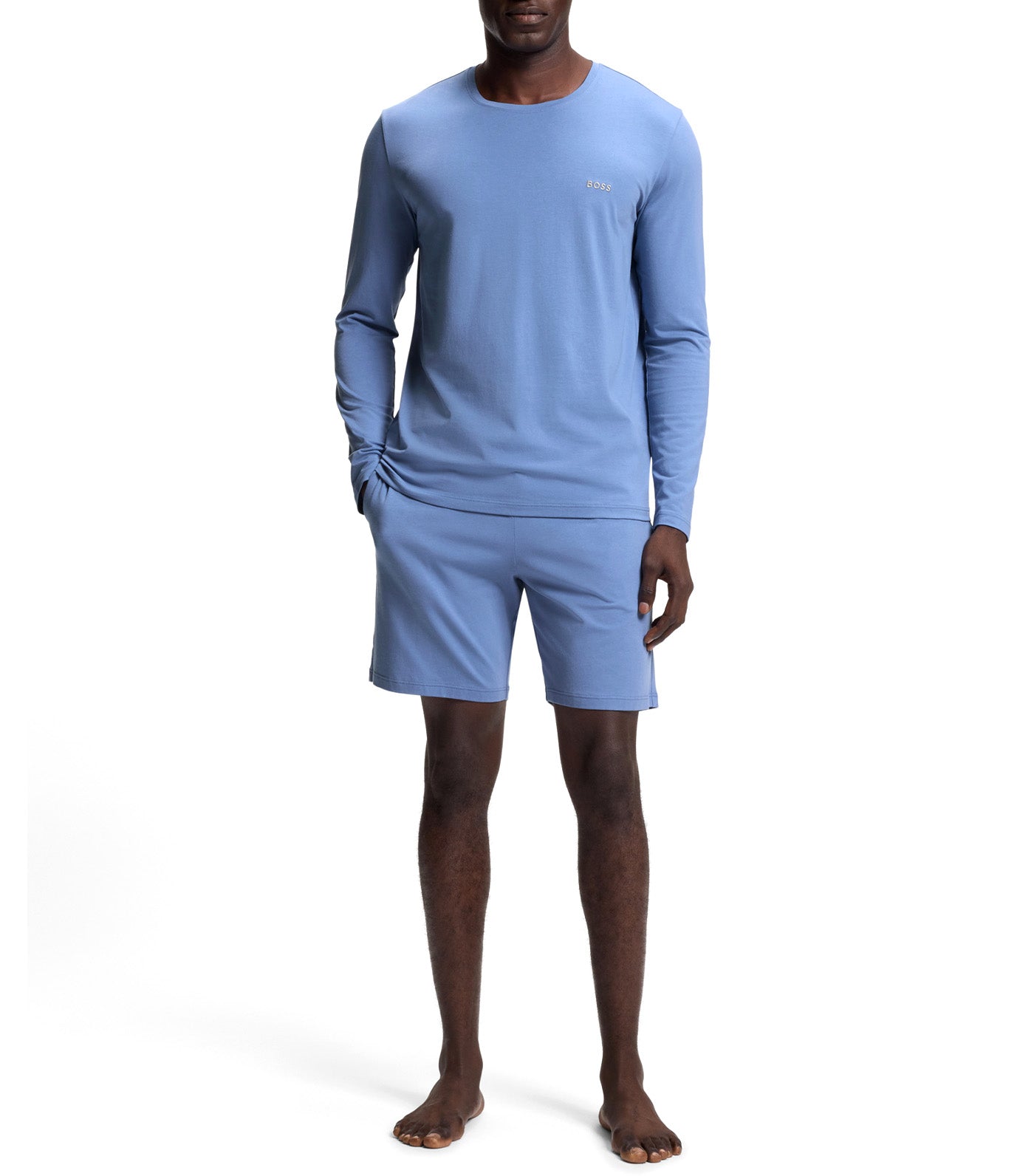Stretch-Cotton Shorts with Embroidered Logo