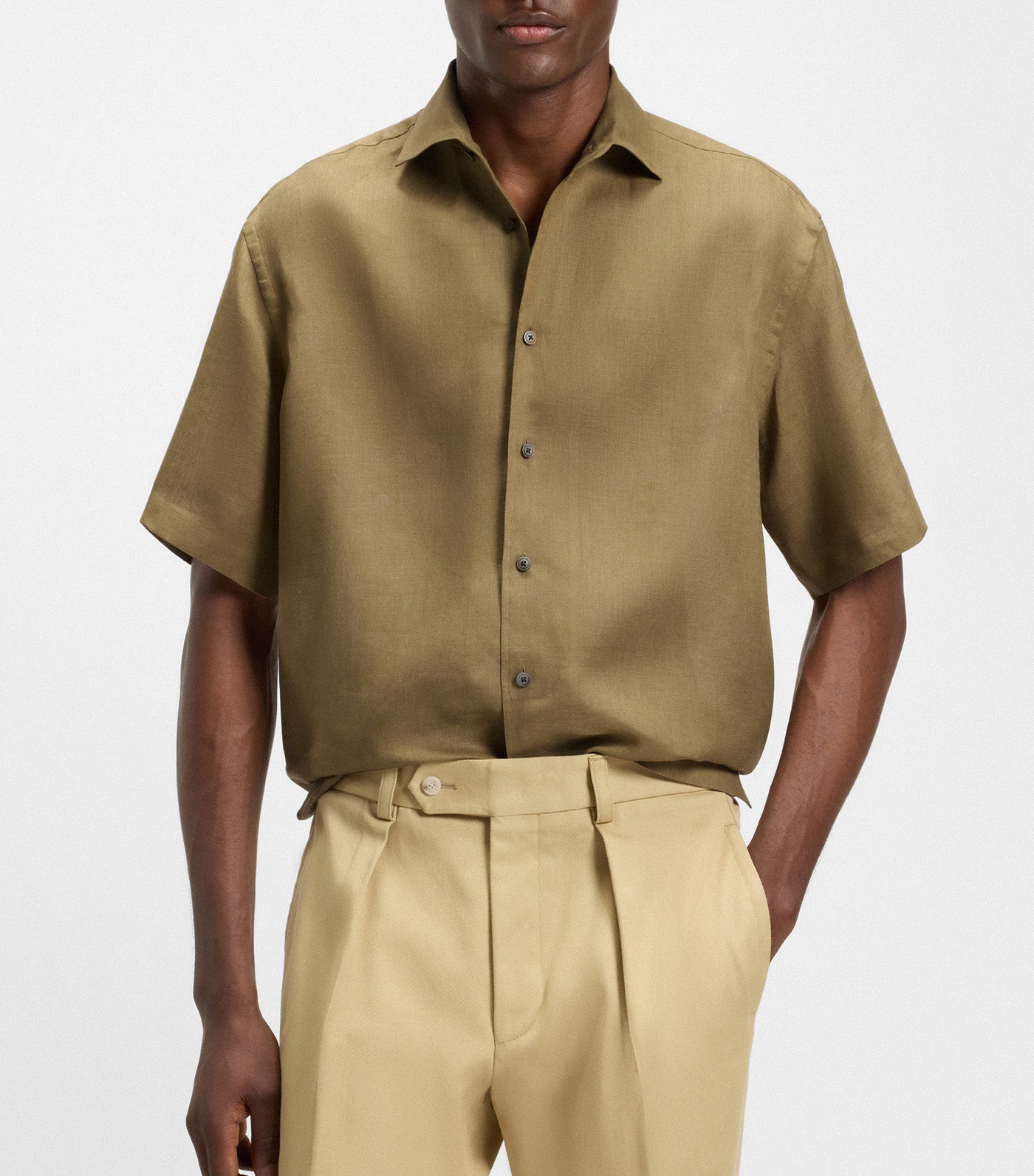 Beckham X BOSS Relaxed-Fit Shirt in Linen