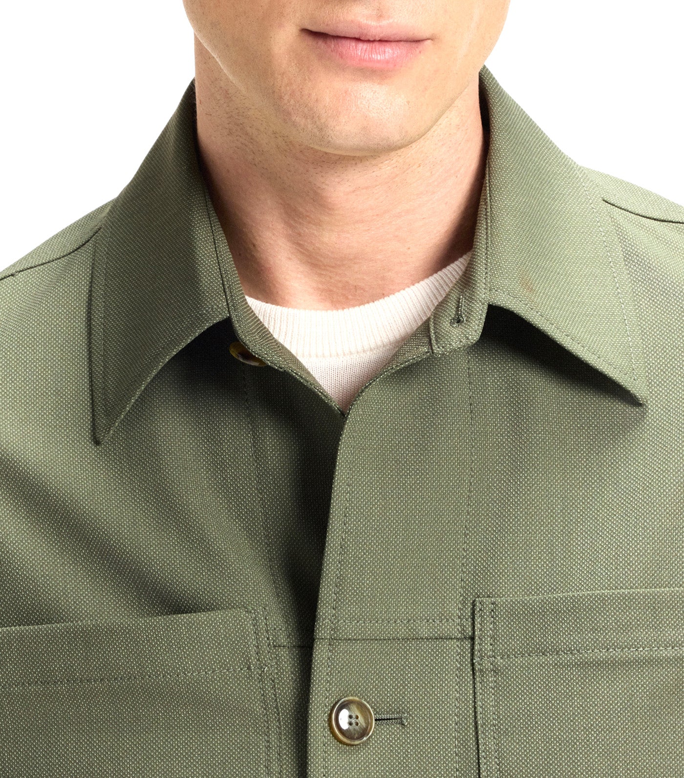 Relaxed-Fit Overshirt in Machine-Washable Performance-Stretch Fabric Green