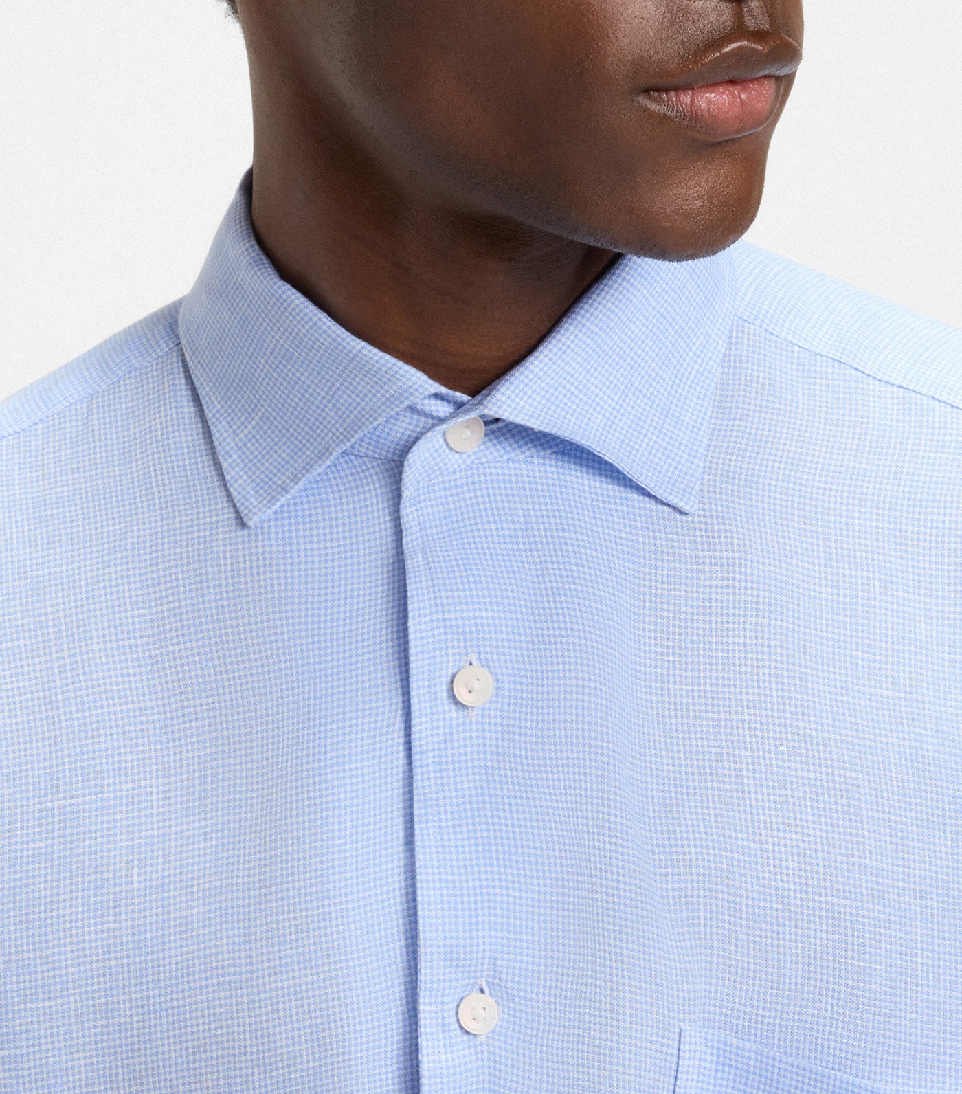 Beckham X BOSS Regular-Fit Shirt in Linen Light Blue