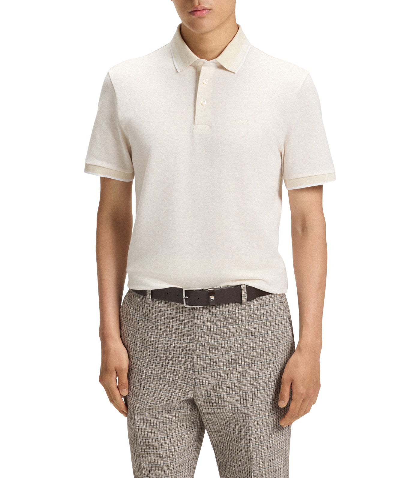 Oxford Cotton Piqué Polo Shirt with Logo Detail