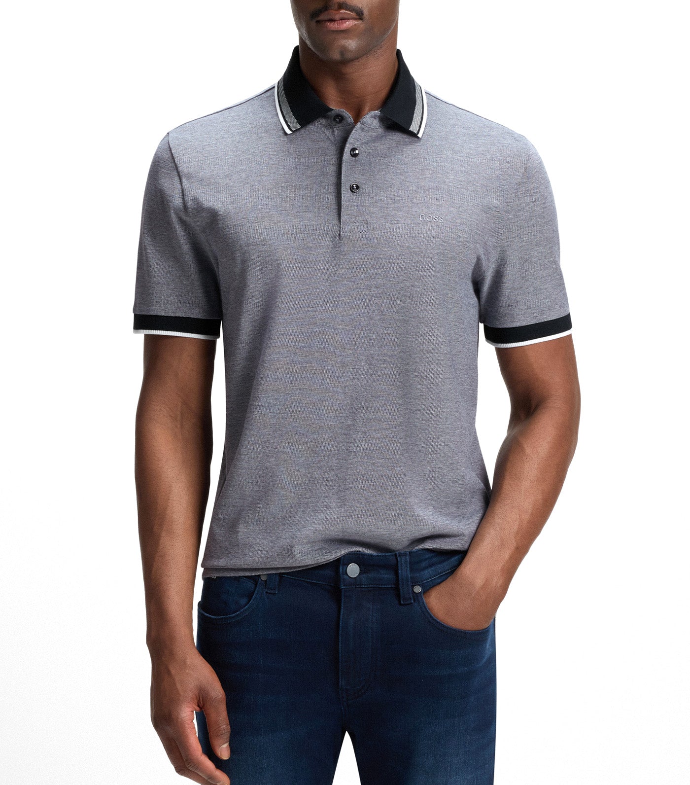 Oxford Cotton Piqué Polo Shirt with Logo Detail