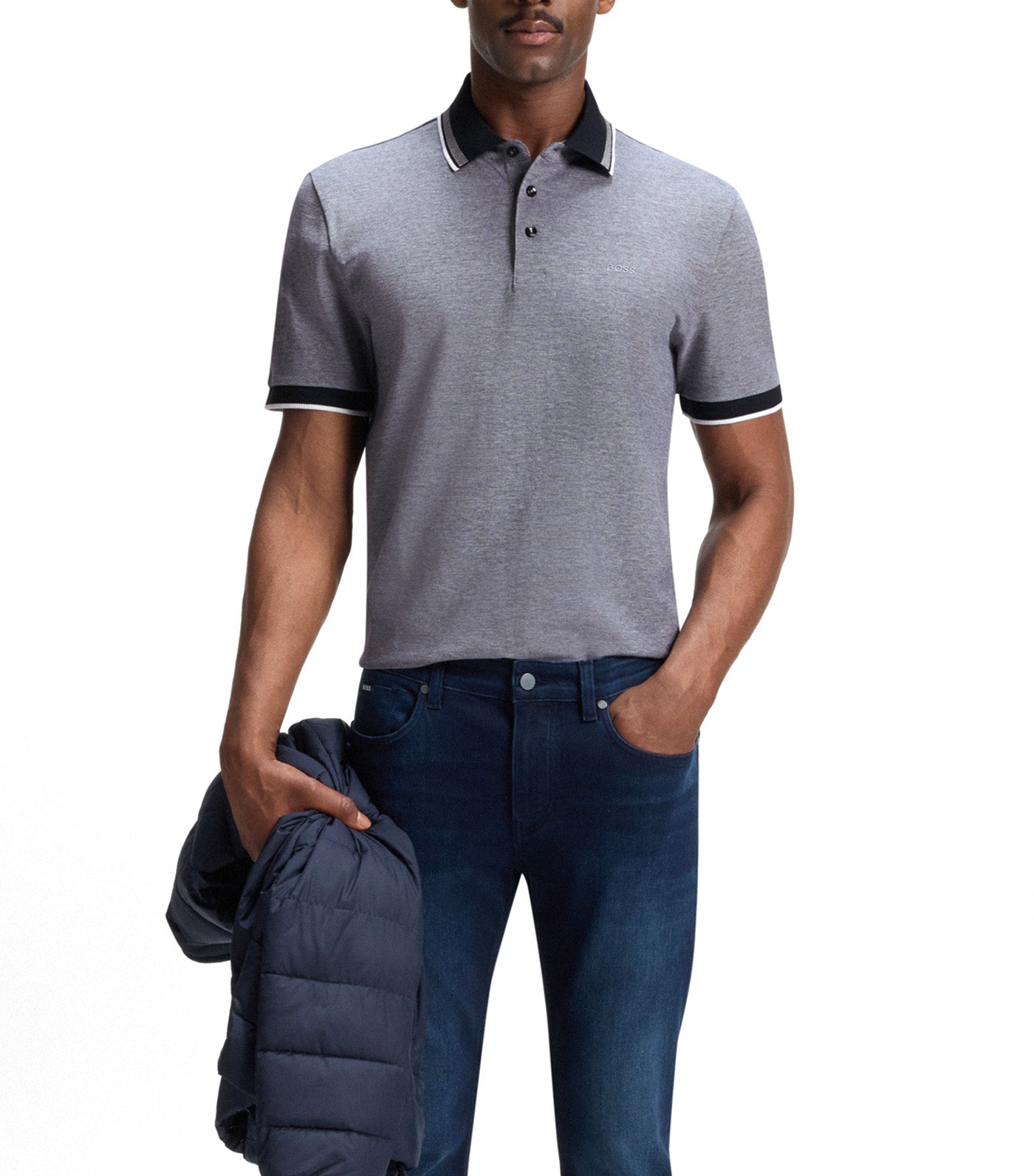 Oxford Cotton Piqué Polo Shirt with Logo Detail