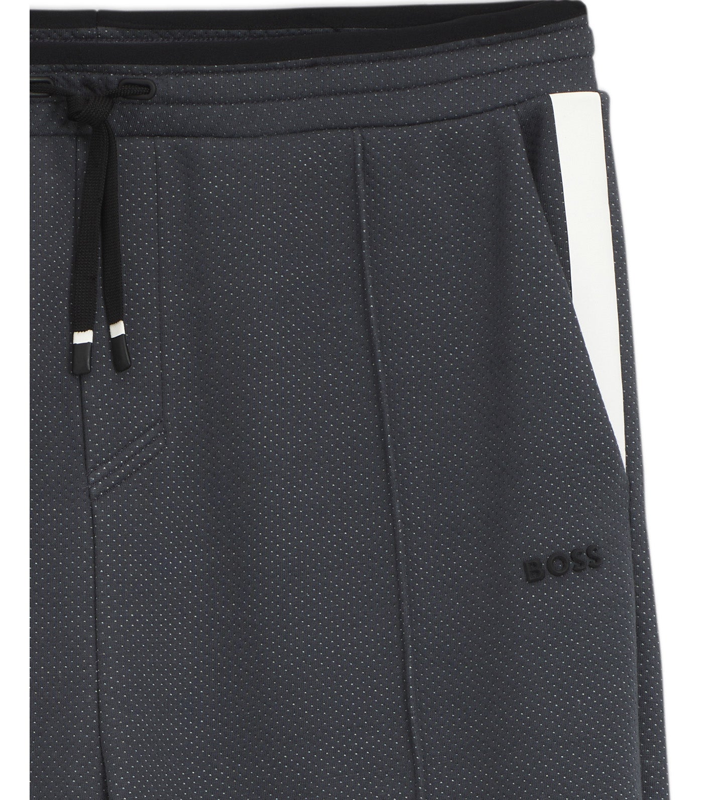 BOSS Relaxed-Fit Tracksuit Bottoms in Quilted Jacquard Dark Gray