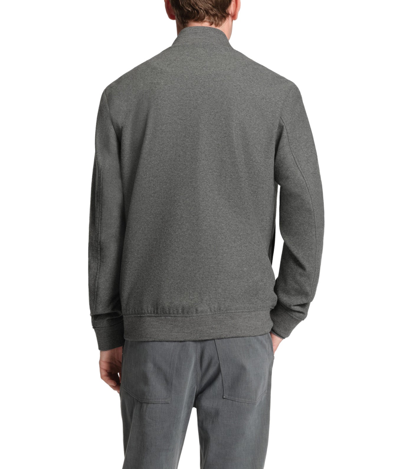 Slim-Fit Jacket in Brushed Stretch Flannel Gray