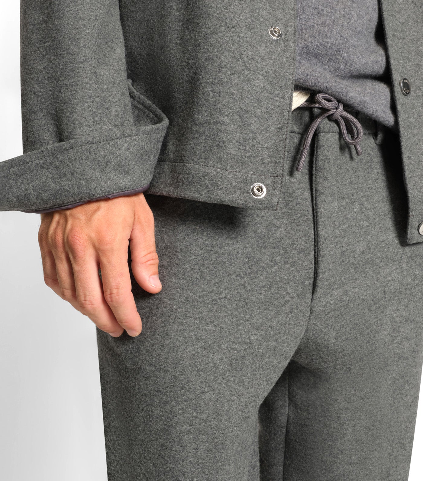 Tapered-Fit Trousers in Brushed Stretch Flannel Gray