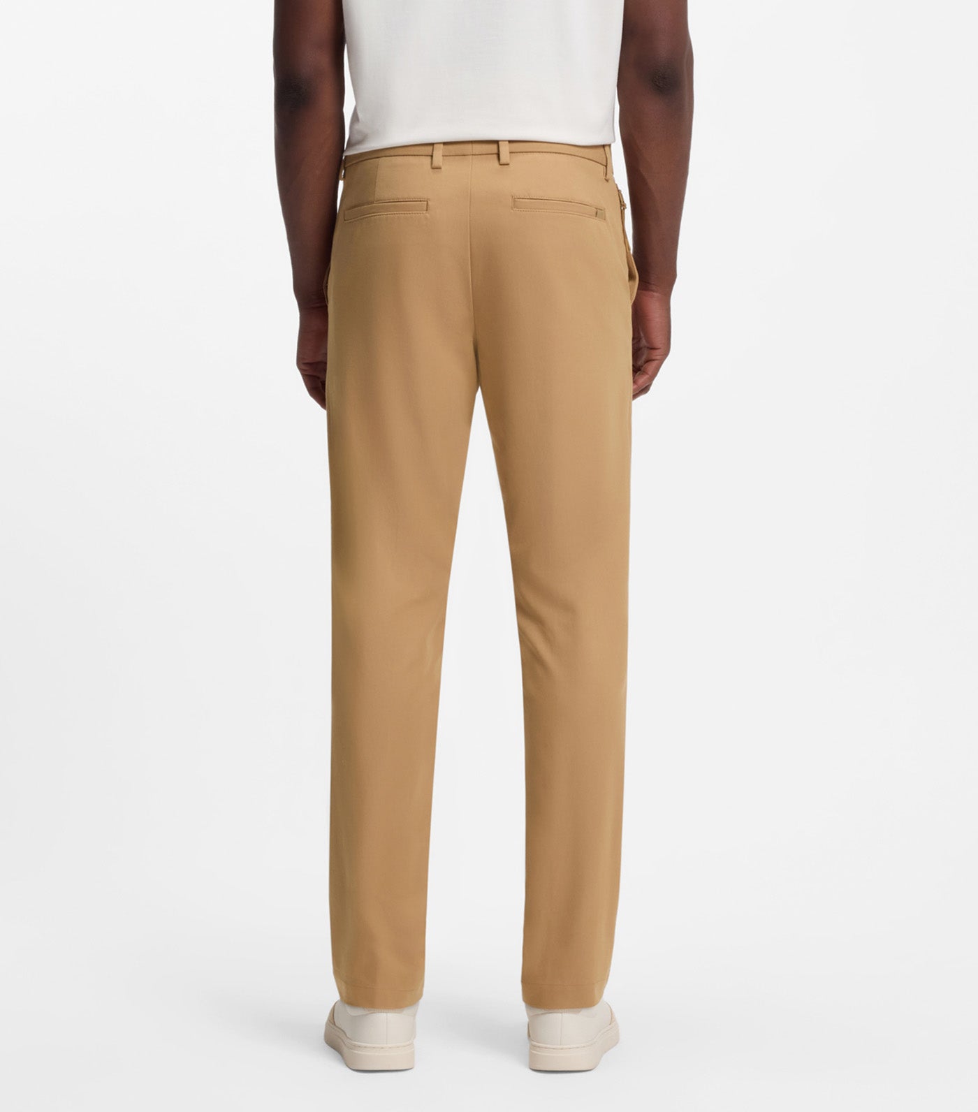 Slim-Fit Trousers in a Stretch-Cotton Blend Beige