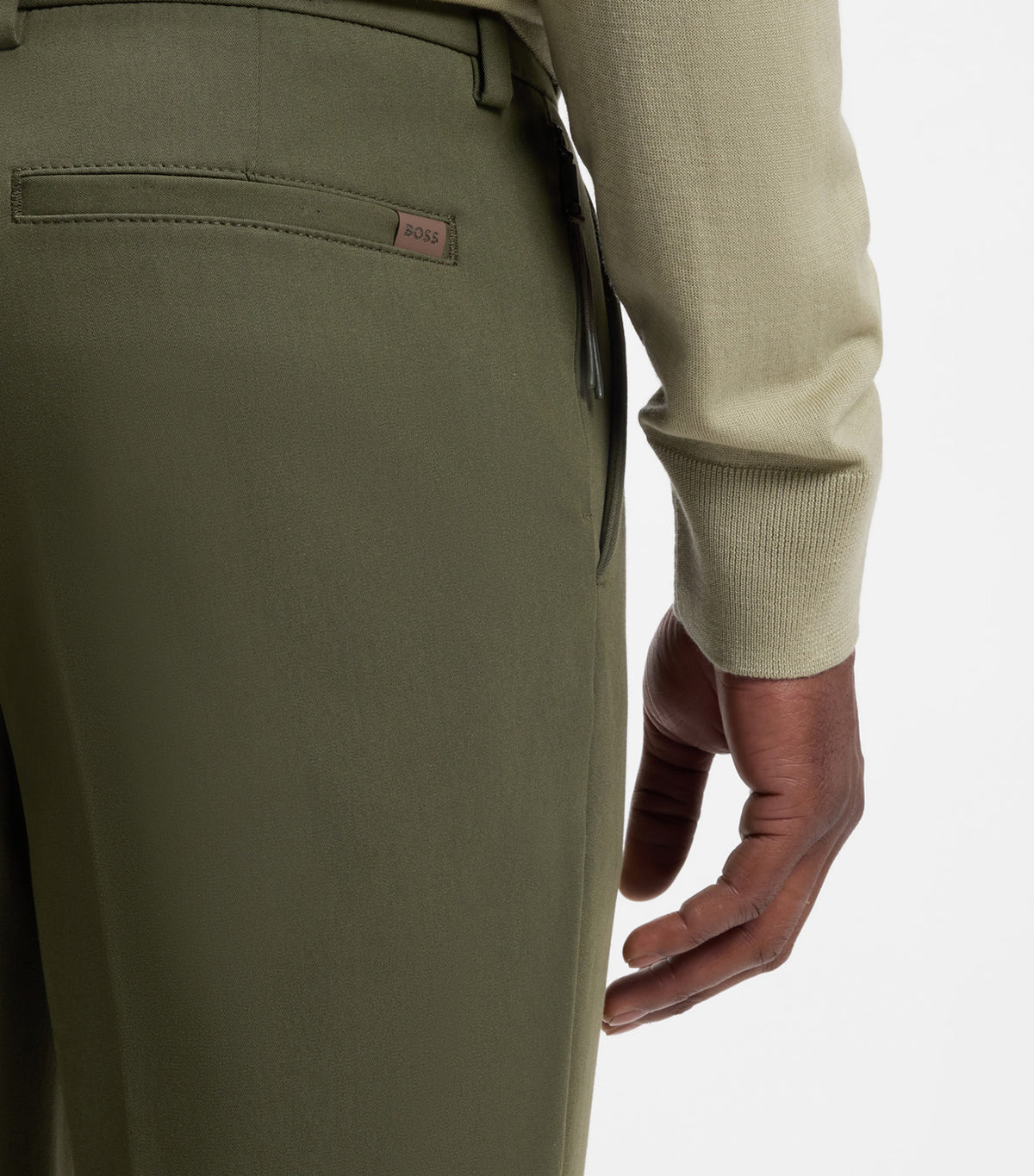Slim-Fit Trousers in a Stretch-Cotton Blend Green