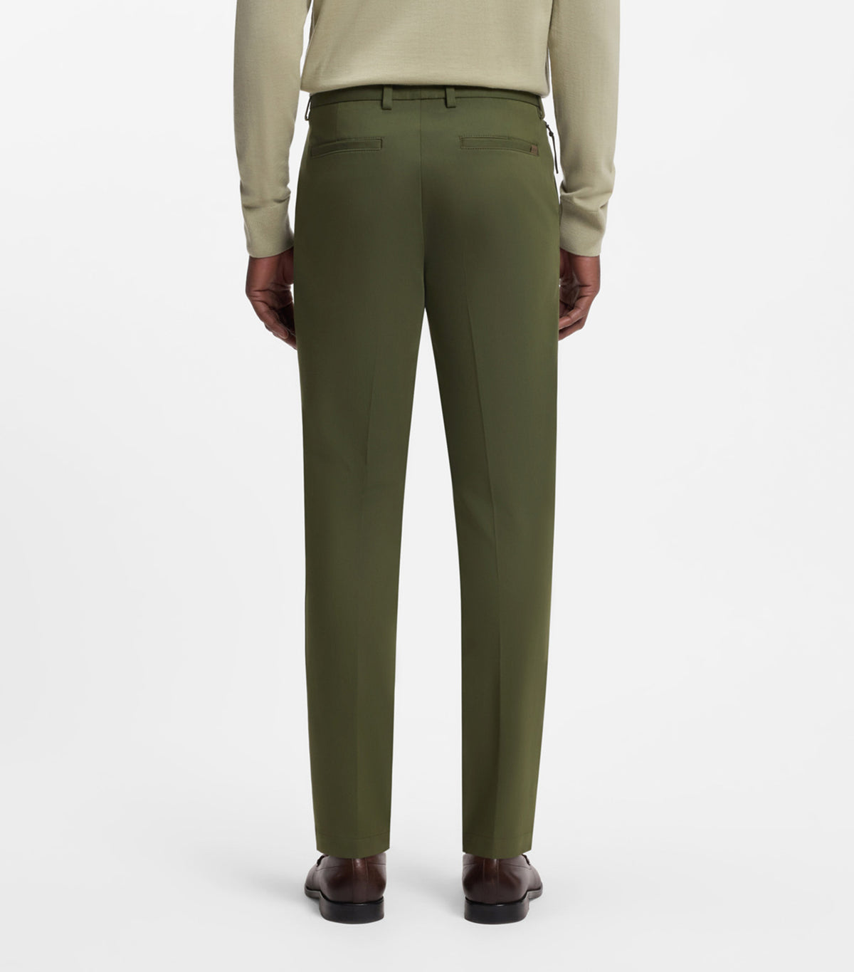 Slim-Fit Trousers in a Stretch-Cotton Blend Green