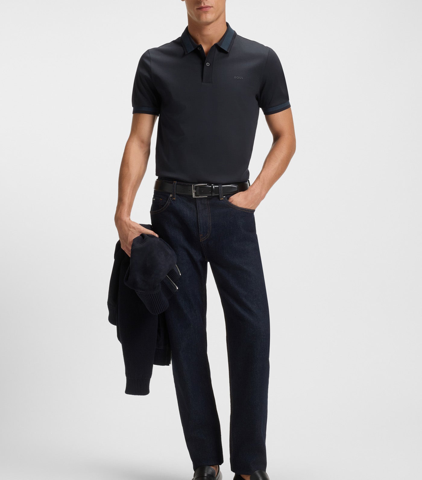 Mercerized-Cotton Slim-Fit Polo Shirt with Structured Trims