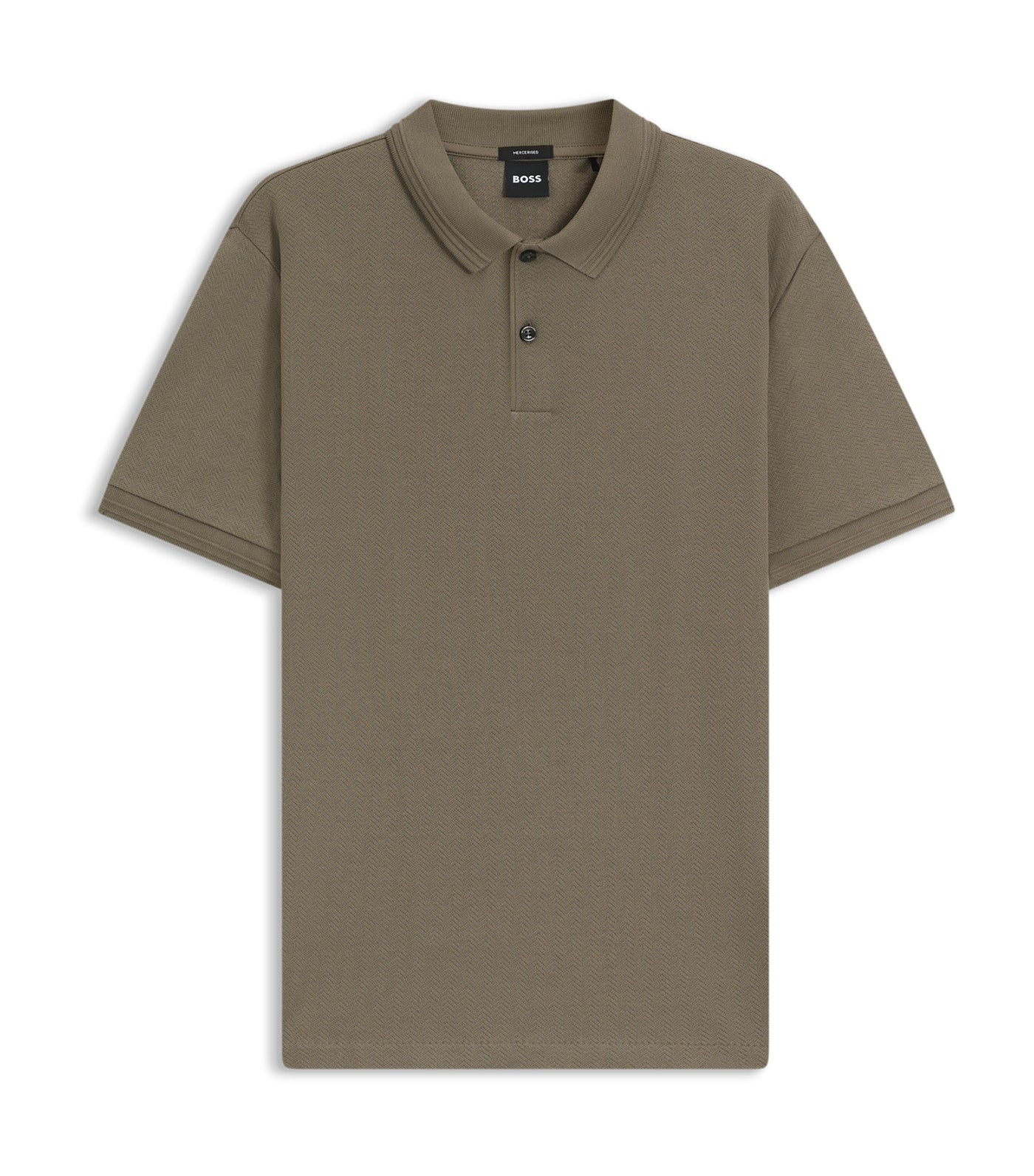 Cotton Polo Shirt with Herringbone Structure