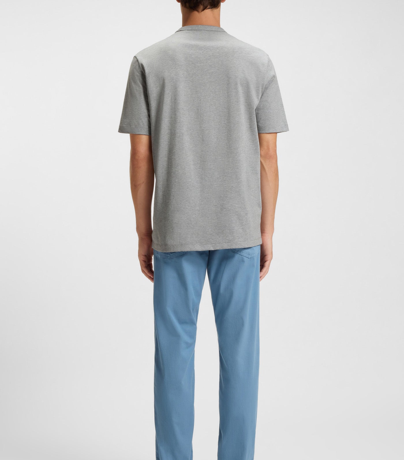 Cotton-Jersey T-Shirt with Tonal Logo Silver