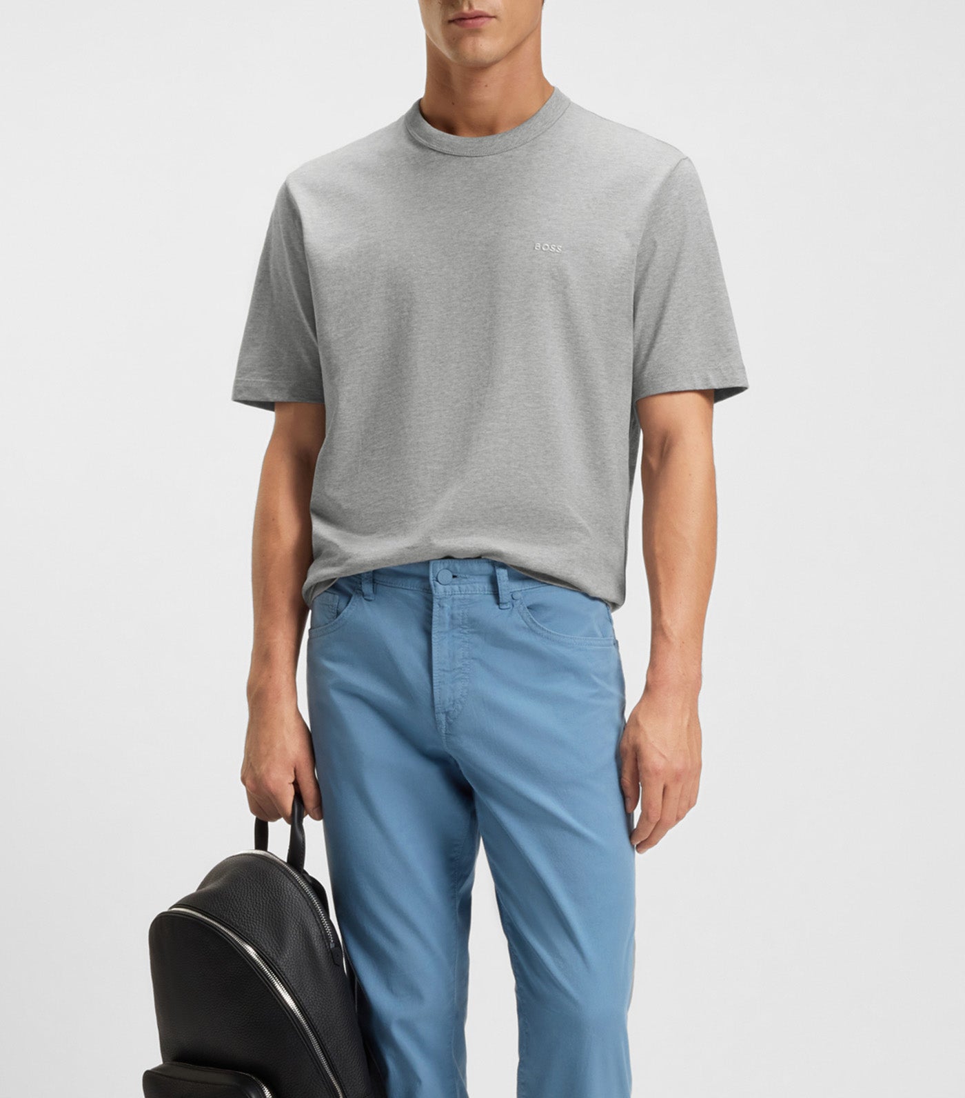 Cotton-Jersey T-Shirt with Tonal Logo Silver