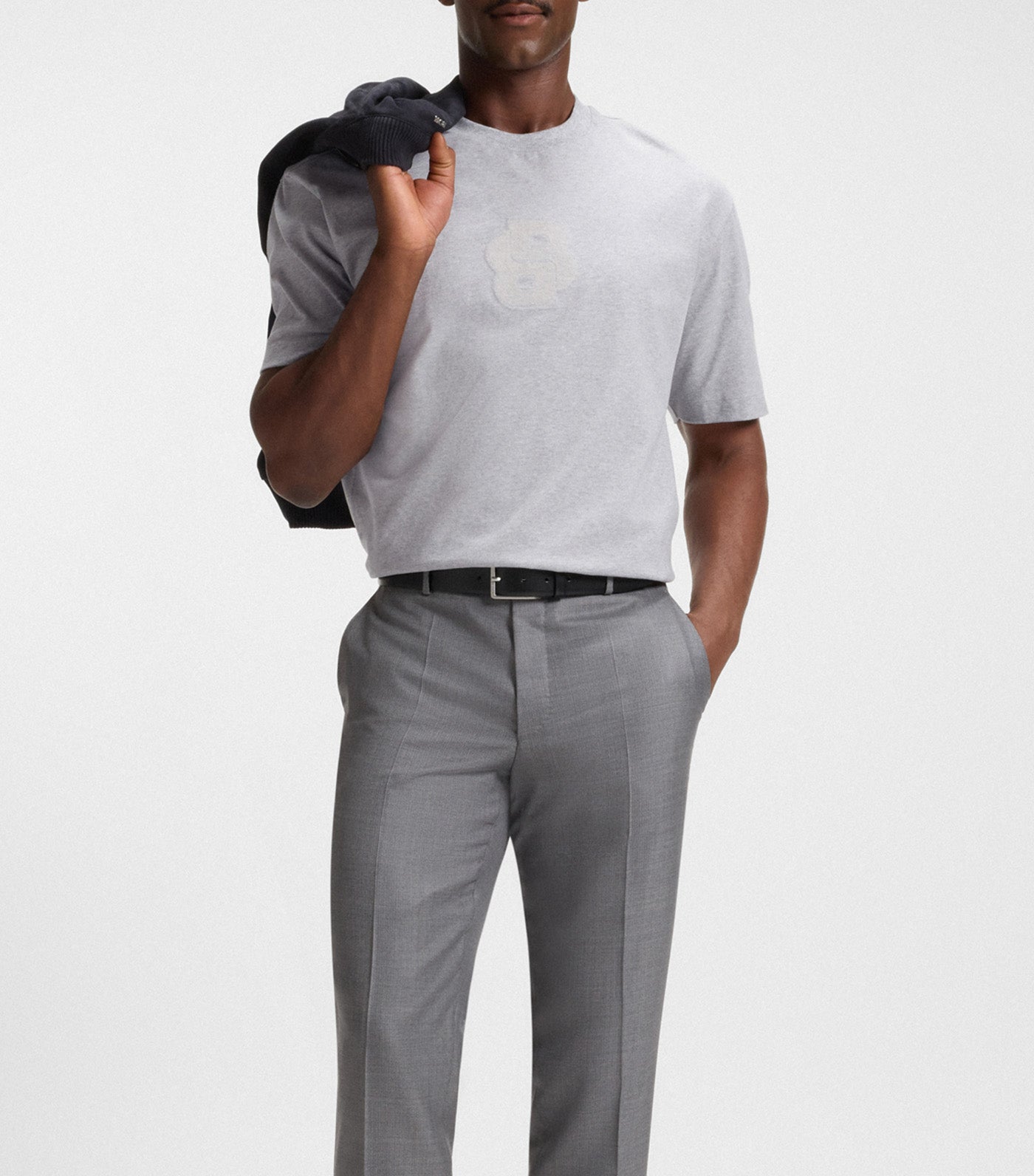 Peached-Cotton T-Shirt with Double B Monogram