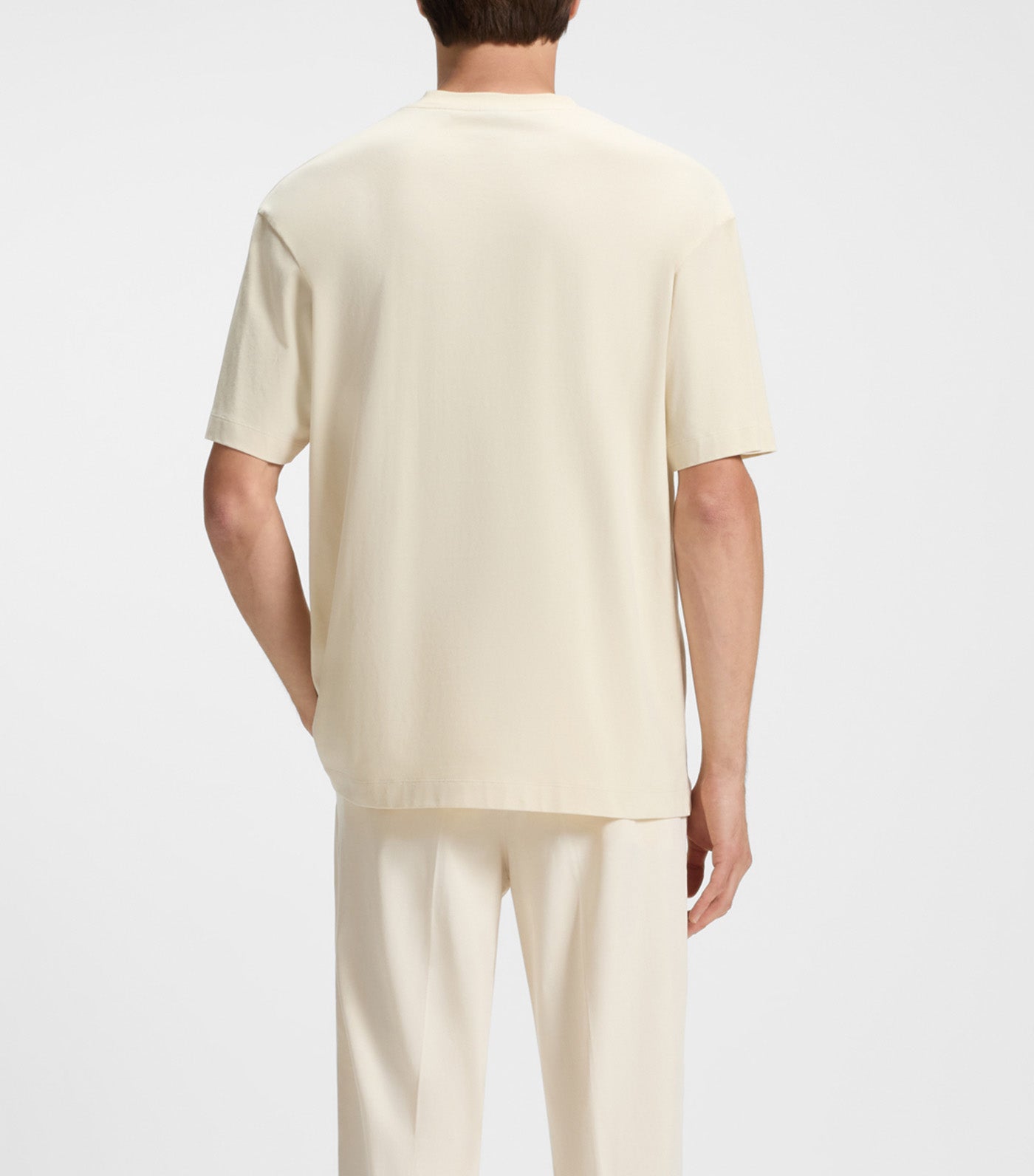 Peached-Cotton T-Shirt with Double B Monogram