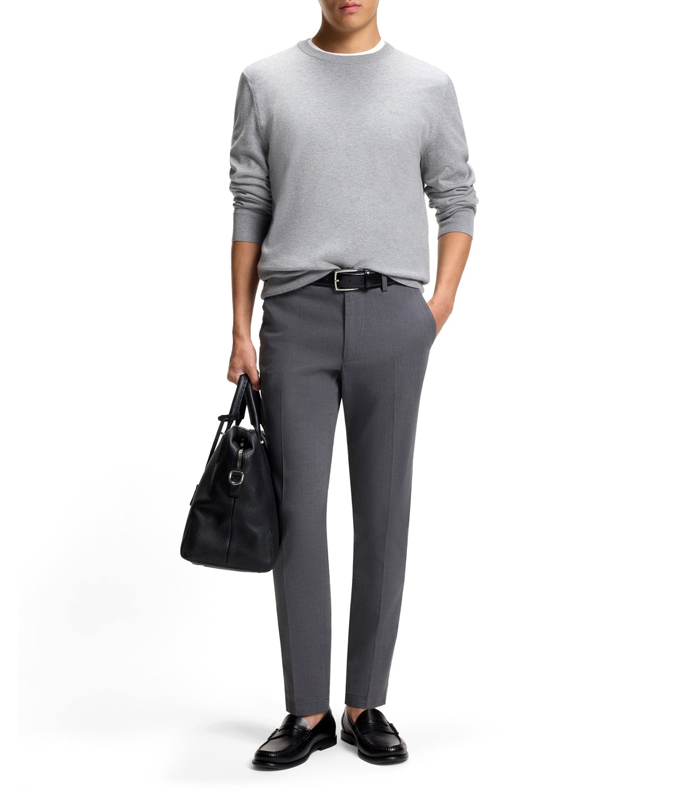 Slim-Fit Trousers in Stretch-Cotton Dobby