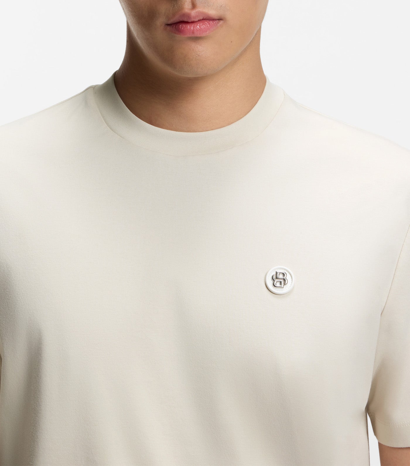 Mercerised-Cotton T-Shirt With Double B Monogram