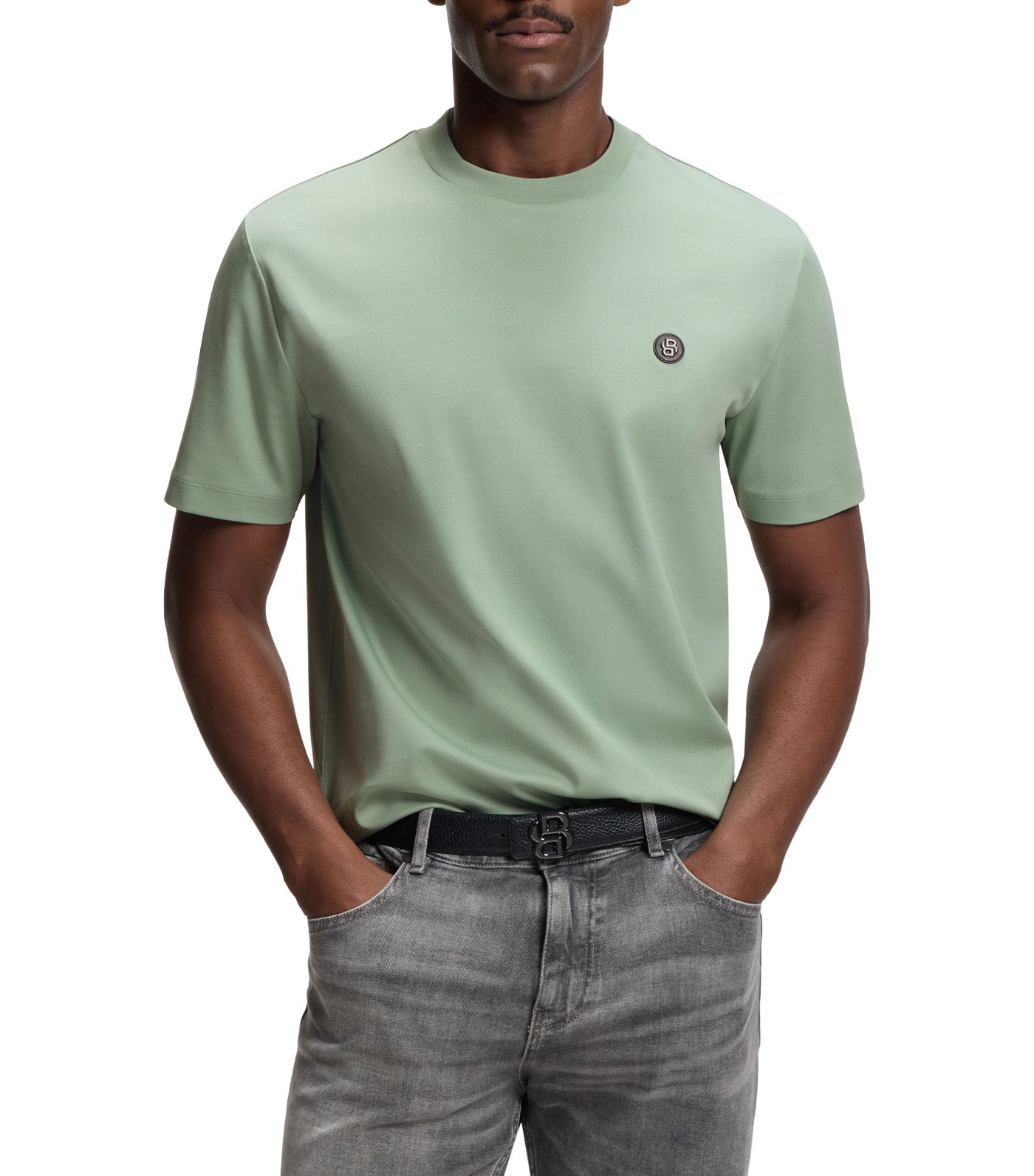 Mercerised-Cotton T-Shirt With Double B Monogram