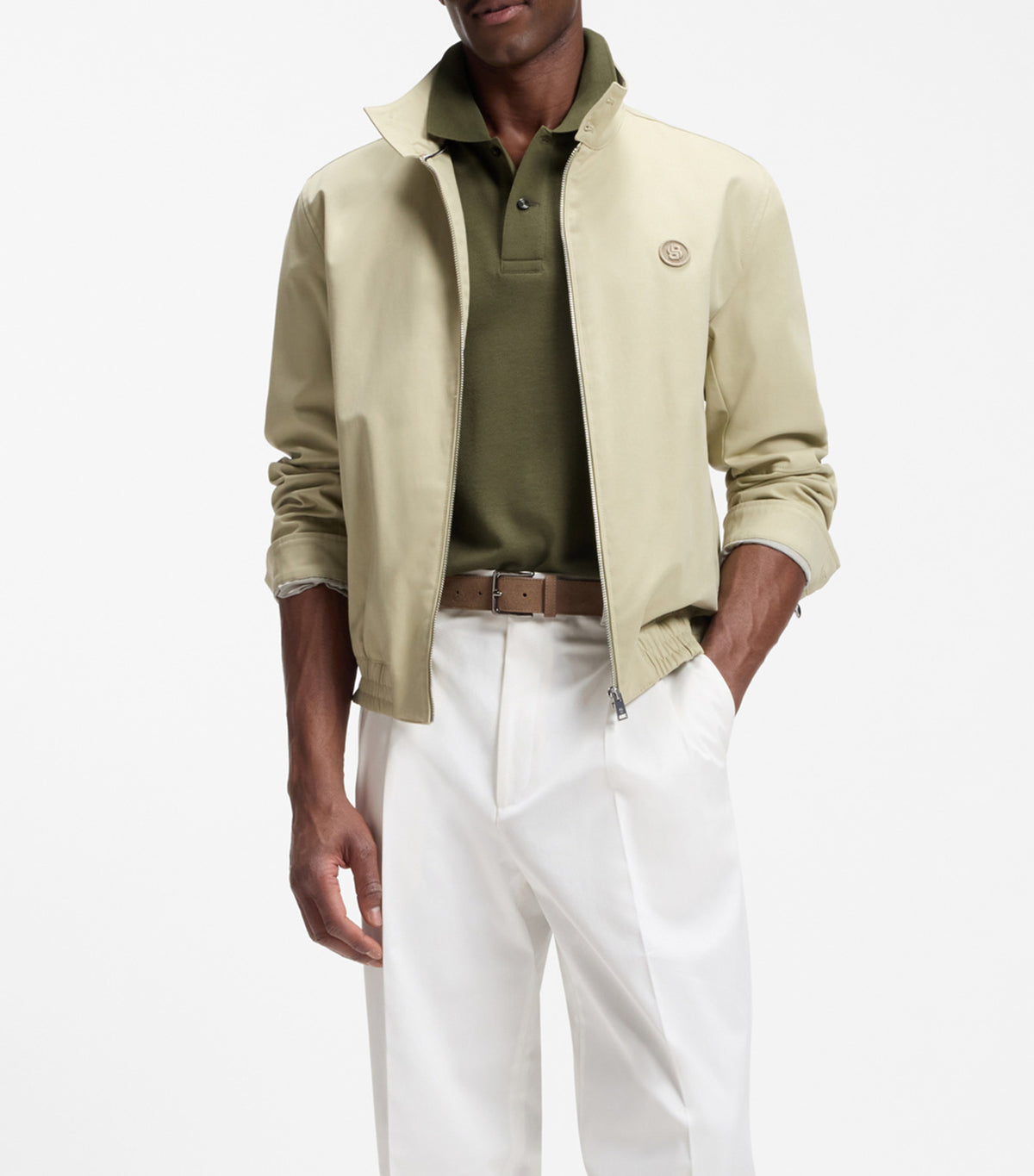 Pallas Polo Shirt in Cotton Piqué with Embroidered Logo Green
