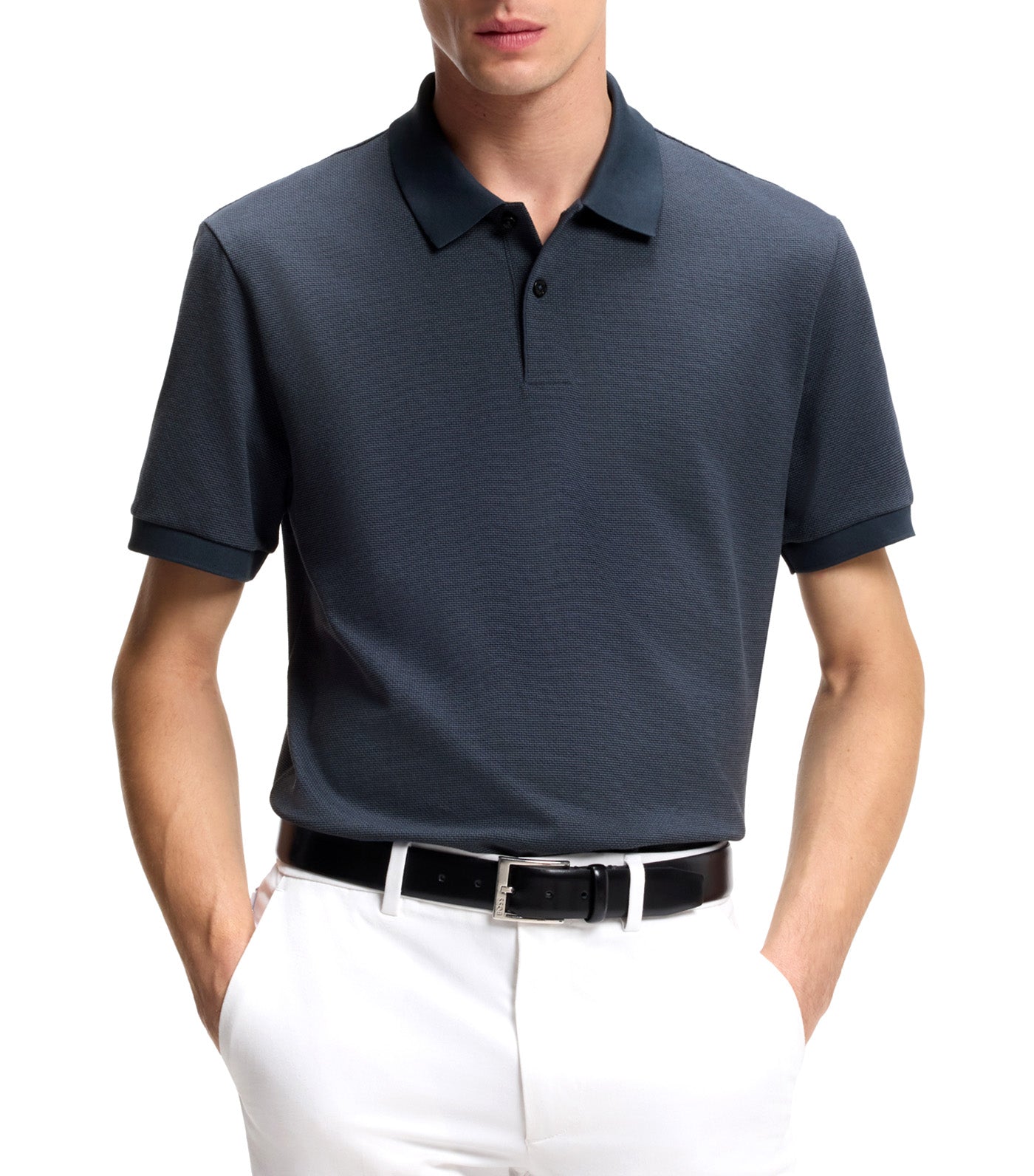 Cotton Polo Shirt With Bubble Structure