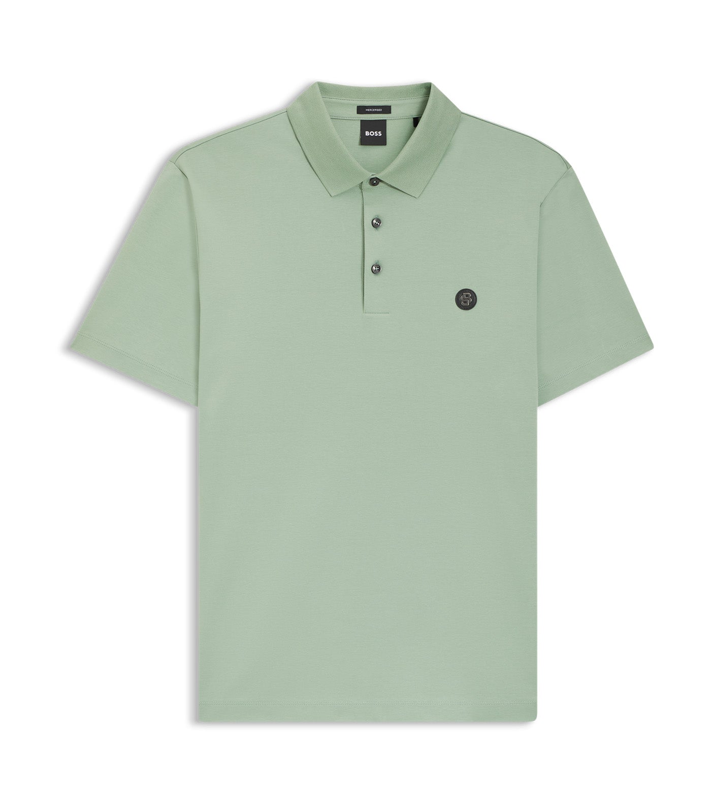 Mercerised-Cotton Polo Shirt With Double B Monogram Green