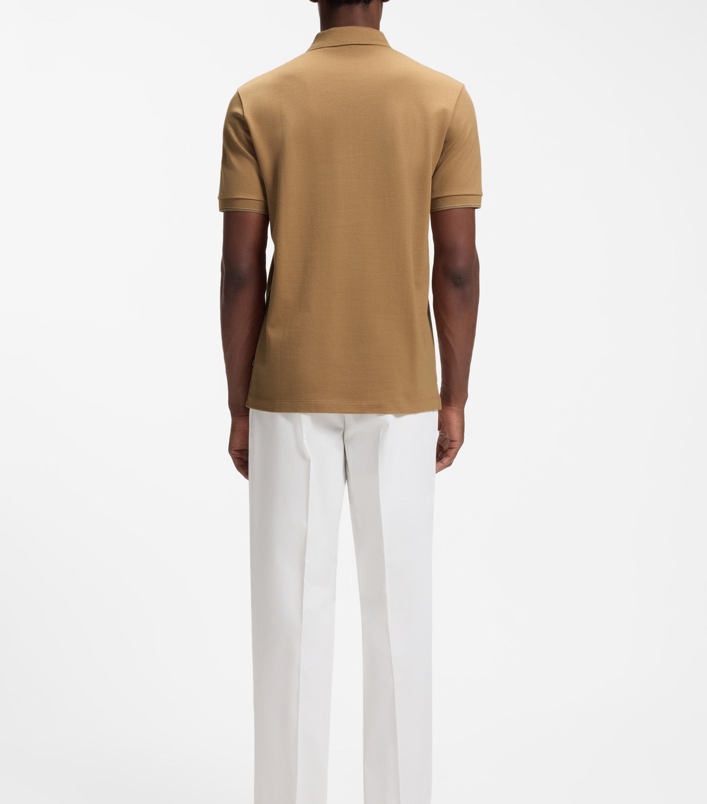 Regular-Fit Polo with Zip Closure Beige