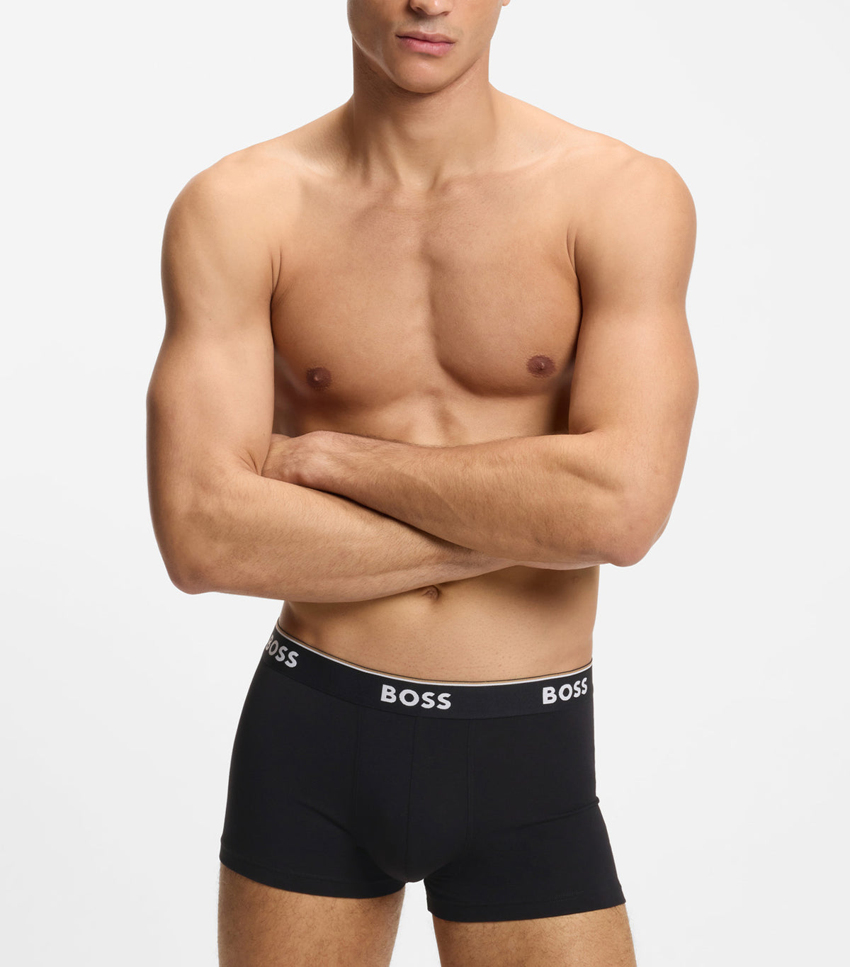 Three-pack Of Trunks With Logo Waistbands Gray