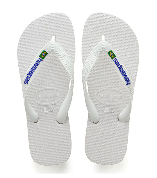 Brazil Logo Flip Flops White