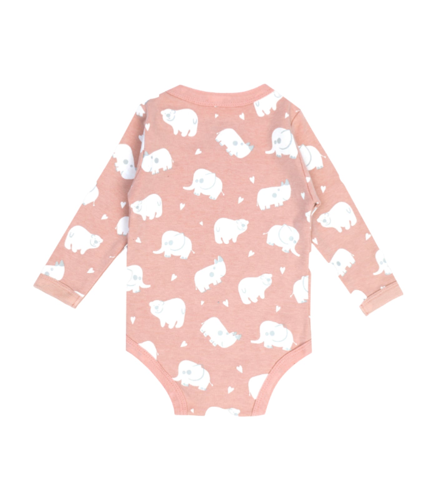 Animal Long Sleeve Kimono Bodysuit - Peony