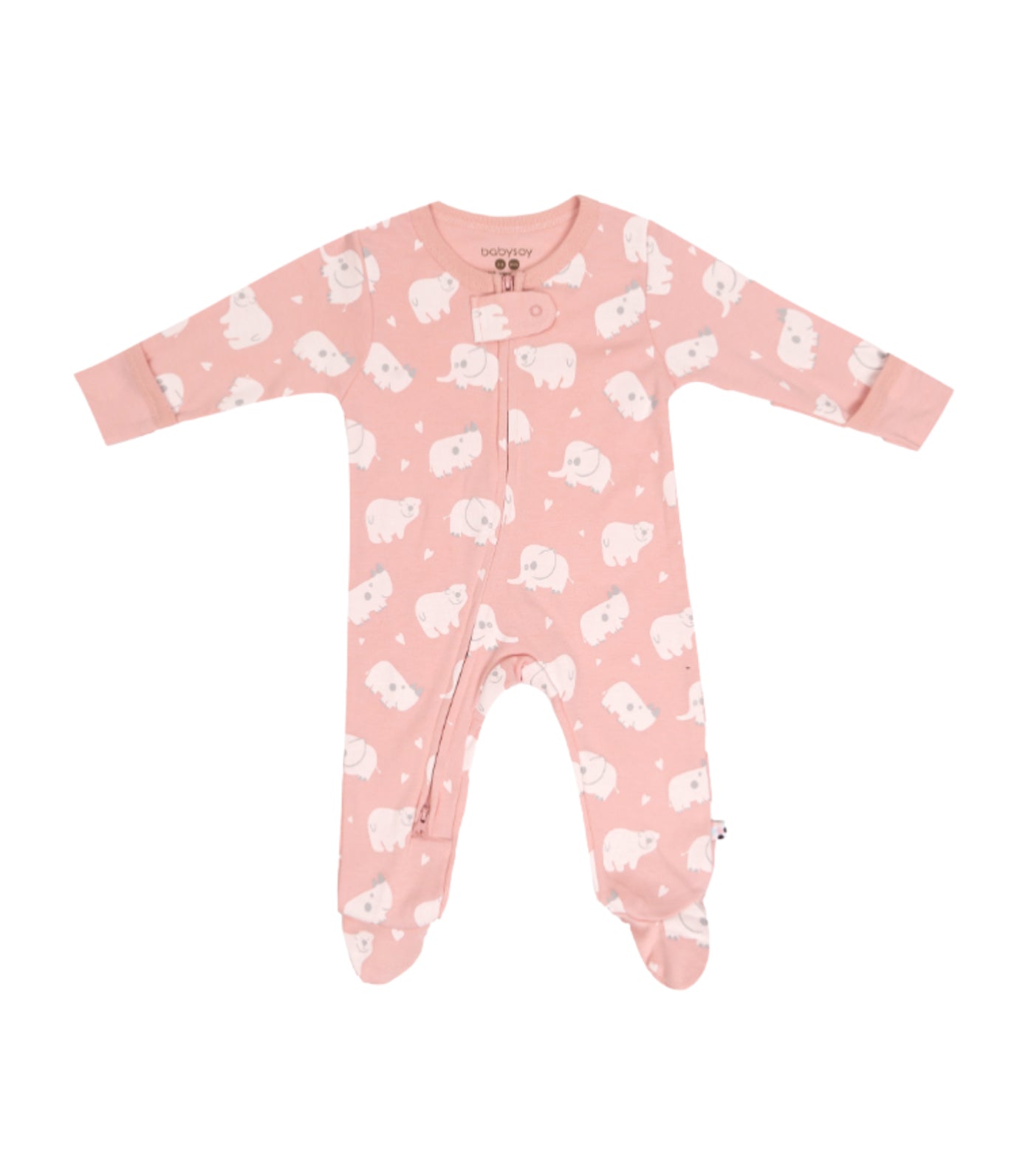 Animal Zipper Footie - Peony
