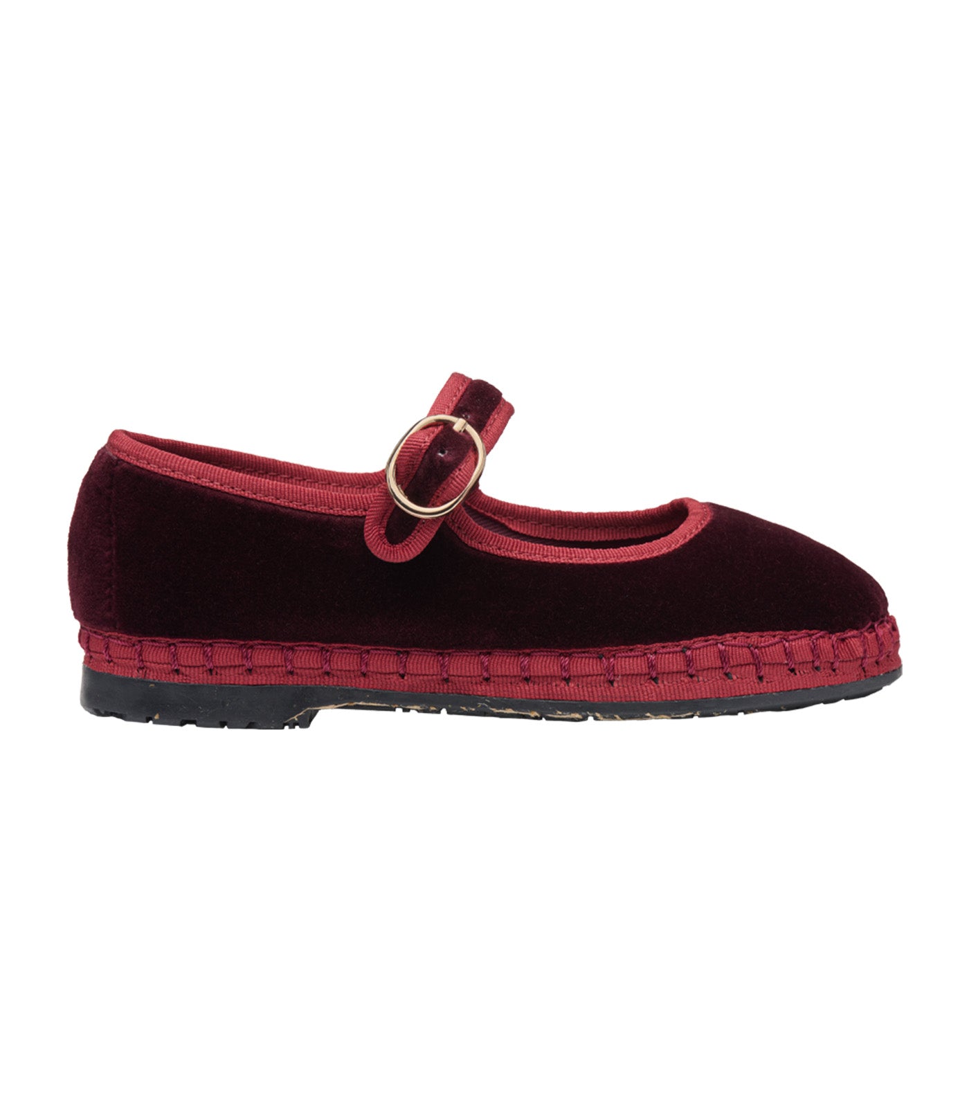 Flabelus Boris Kids Mary Jane - Velvet Burgundy