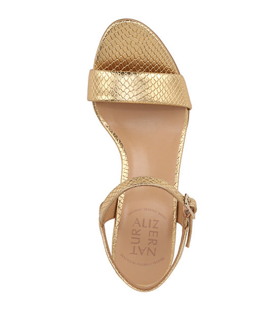 Bristol Dress Sandals Yellow Metallic Snake Print