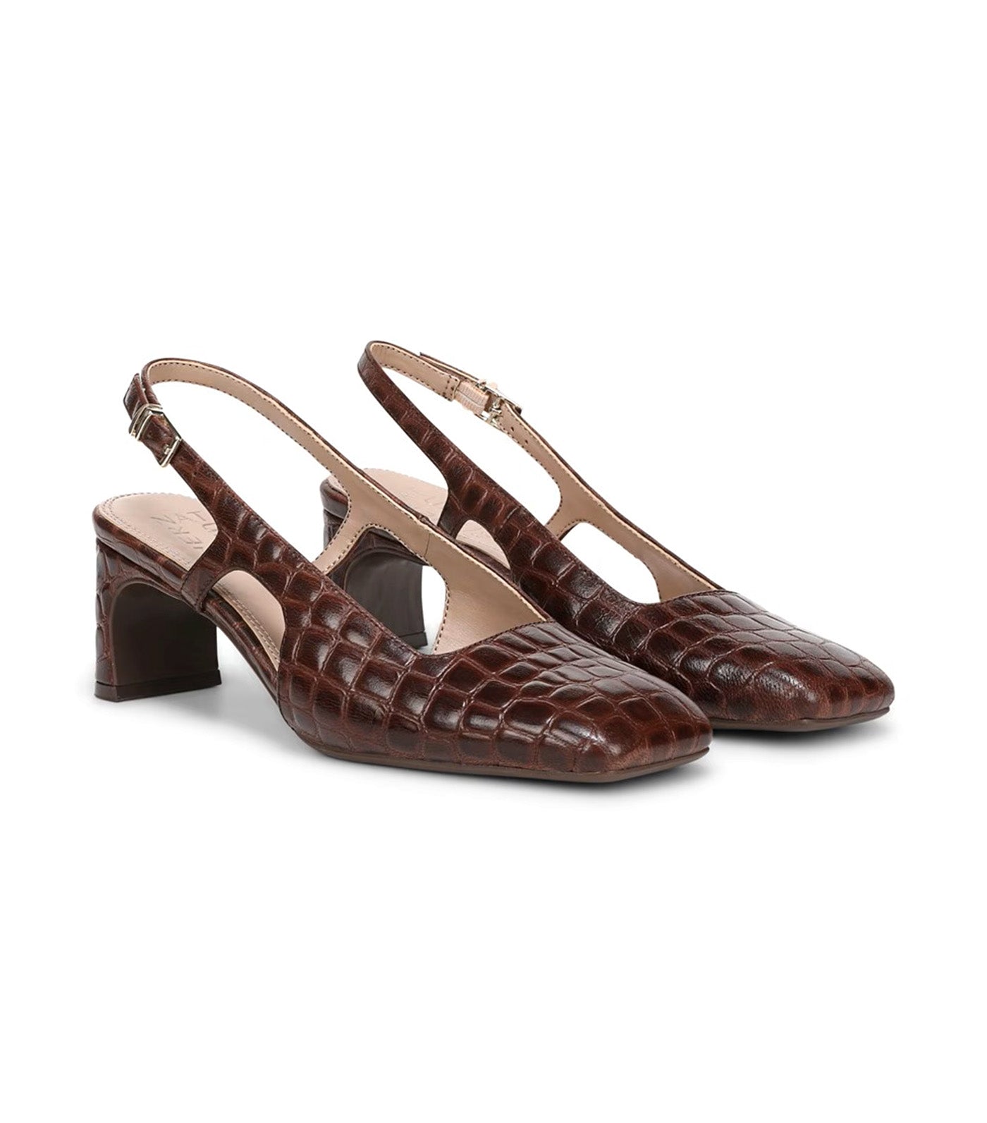 Naturalizer Carmen Slingback Cappuccino Croco Leather