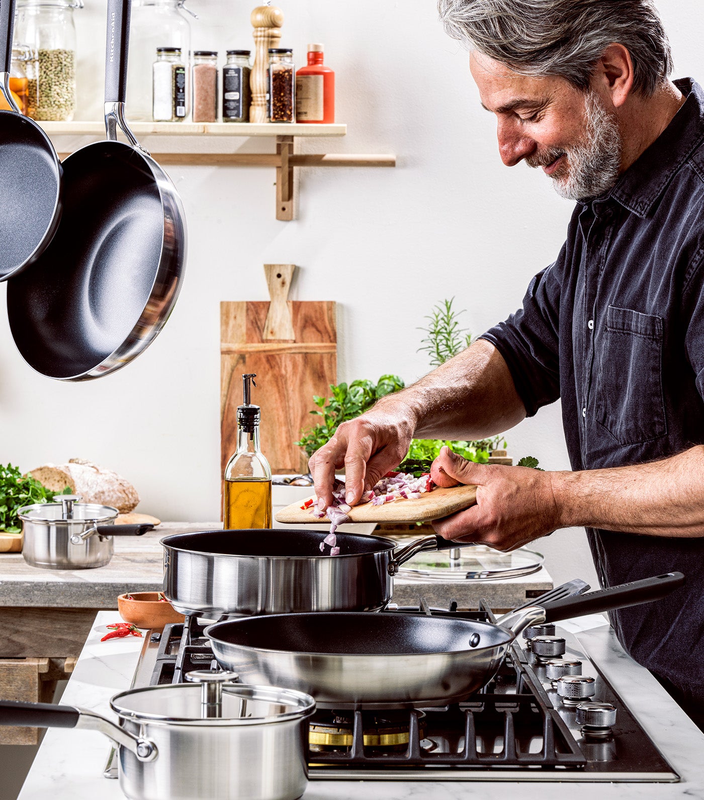 Classic Stainless Steel Open Fry Pan