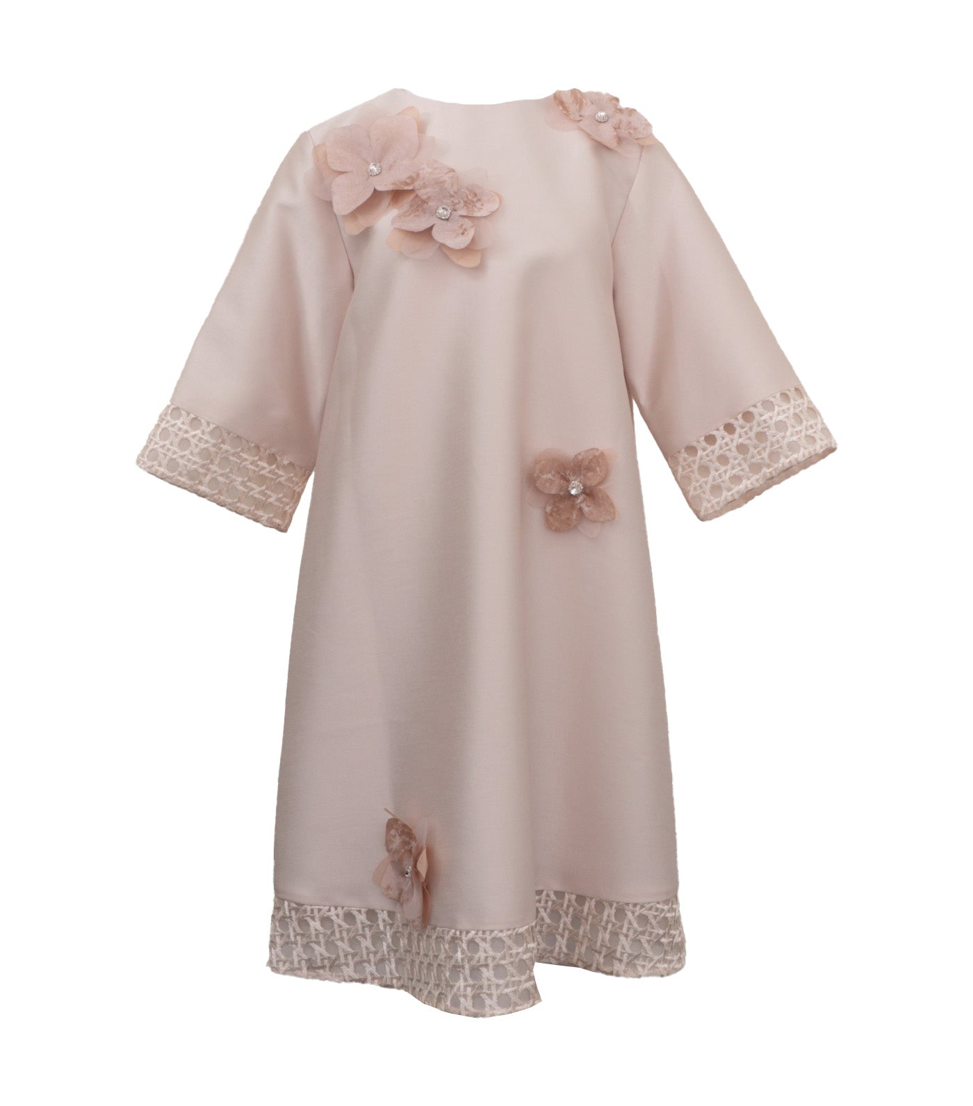 Nikola Dress with Cutout Applique Beige
