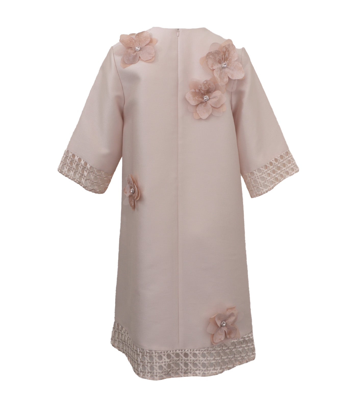 Nikola Dress with Cutout Applique Beige