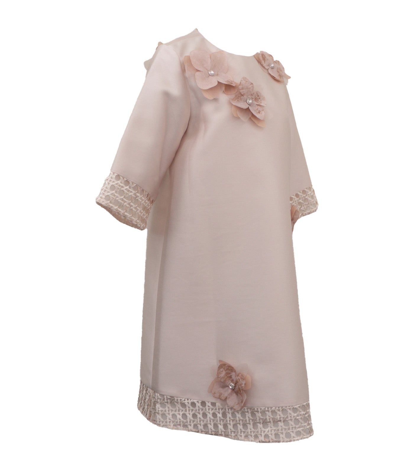 Nikola Dress with Cutout Applique Beige
