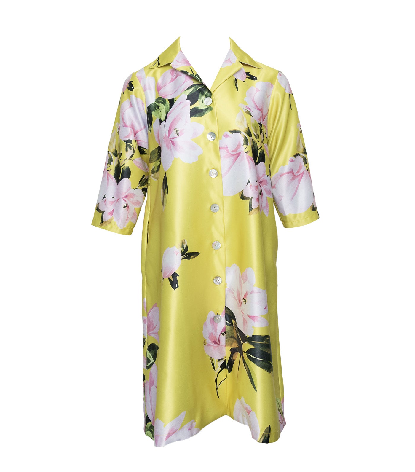 Criselda Ava Collared Buttondown Dress Yellow Floral