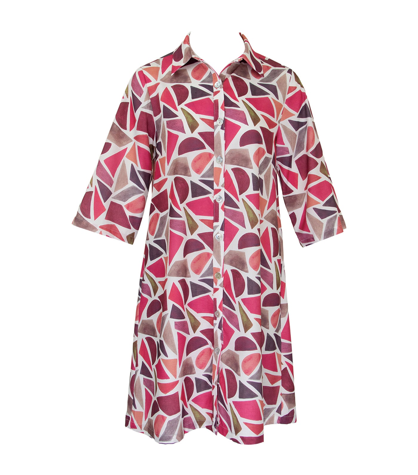 Ava Buttondown Dress Geometric Prints
